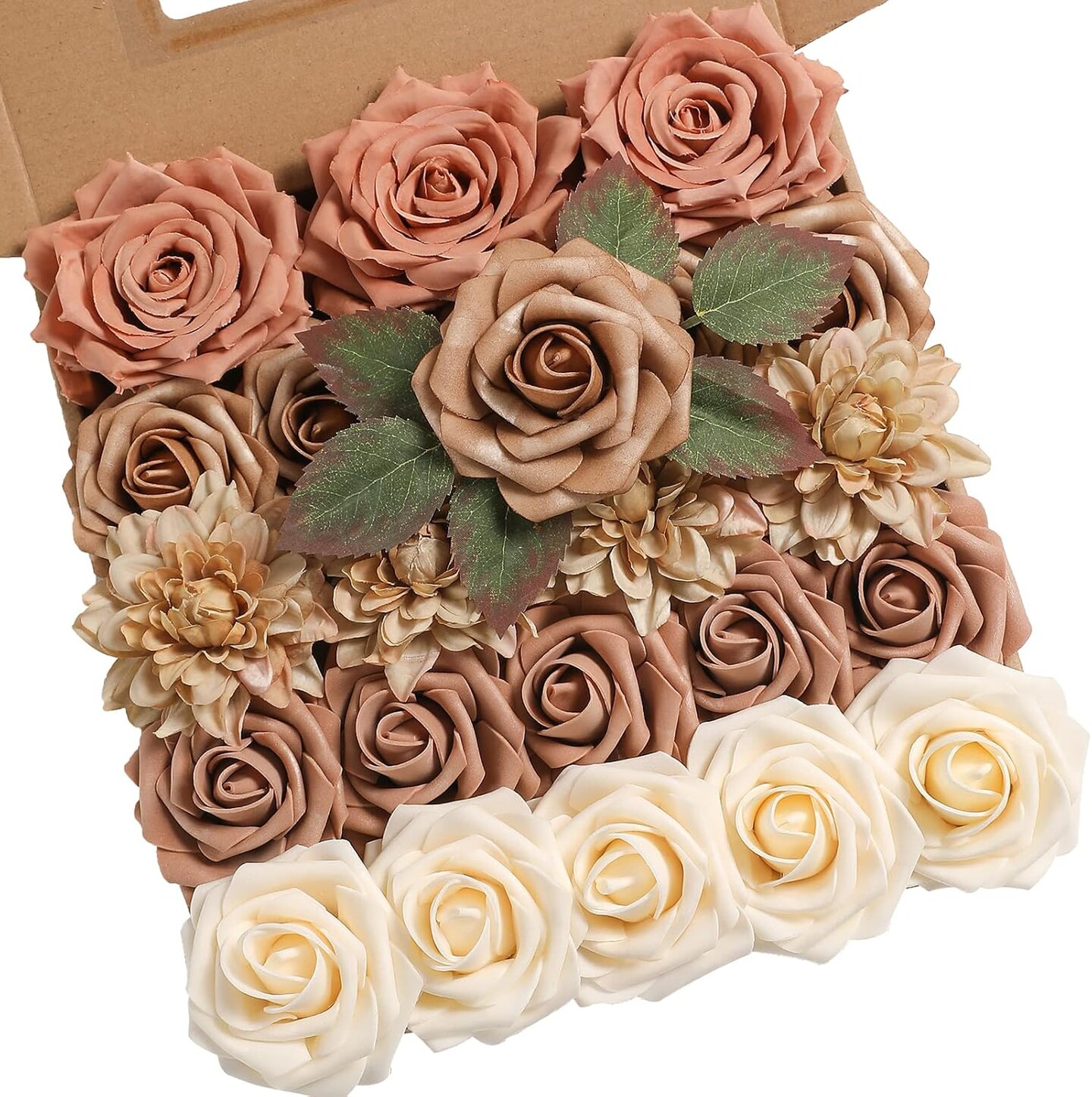 Artificial Flowers Combo Box Set Dusty Rose Gradient Silk Faux