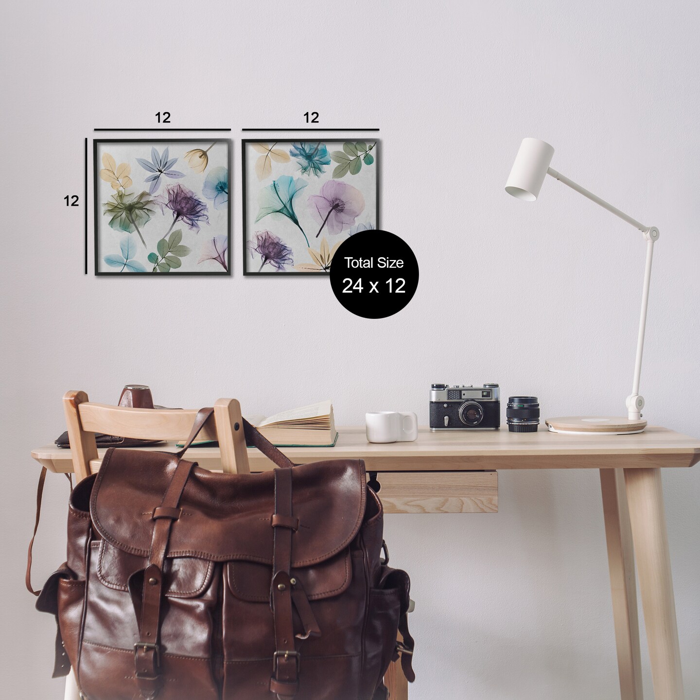Stupell Industries X-Ray Floral Collage 2 pc Framed Giclee Wall Art Set Design by Albert Koetsier
