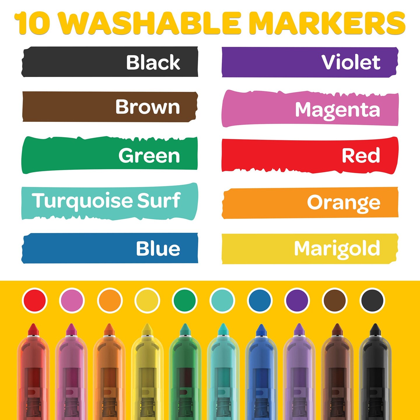 Crayola 10 Ct Washable CLICKS Retractable Markers&#x2122;