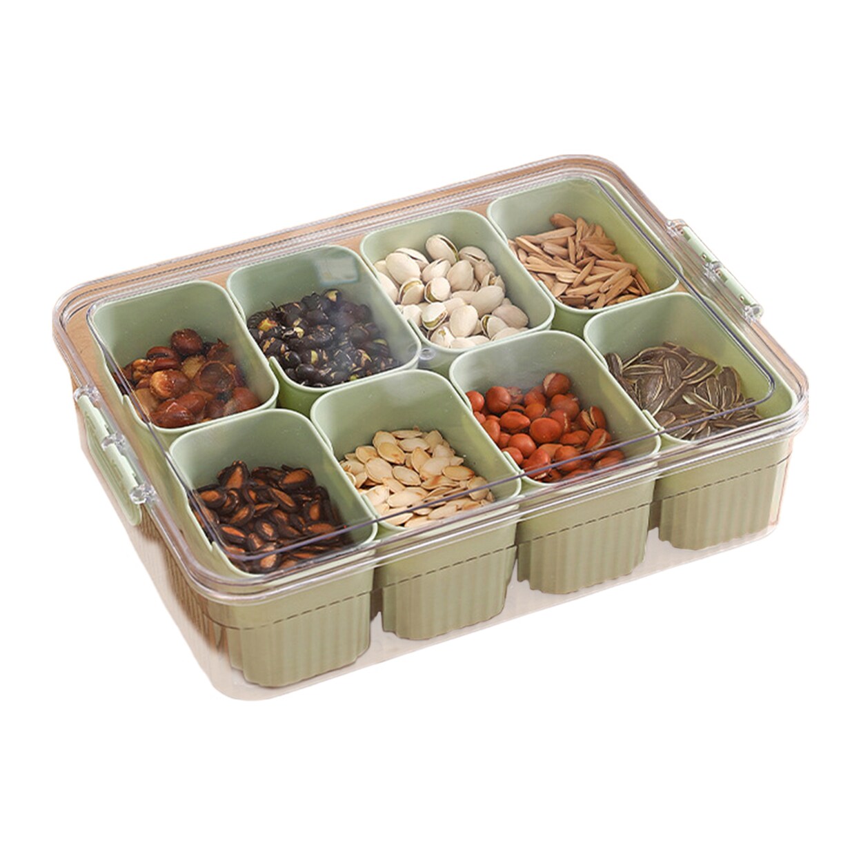 Large Snack Box With Lid Divided Serving Tray Organizer For Candy Nuts With 8 Grids Charcuterie Container For Storage