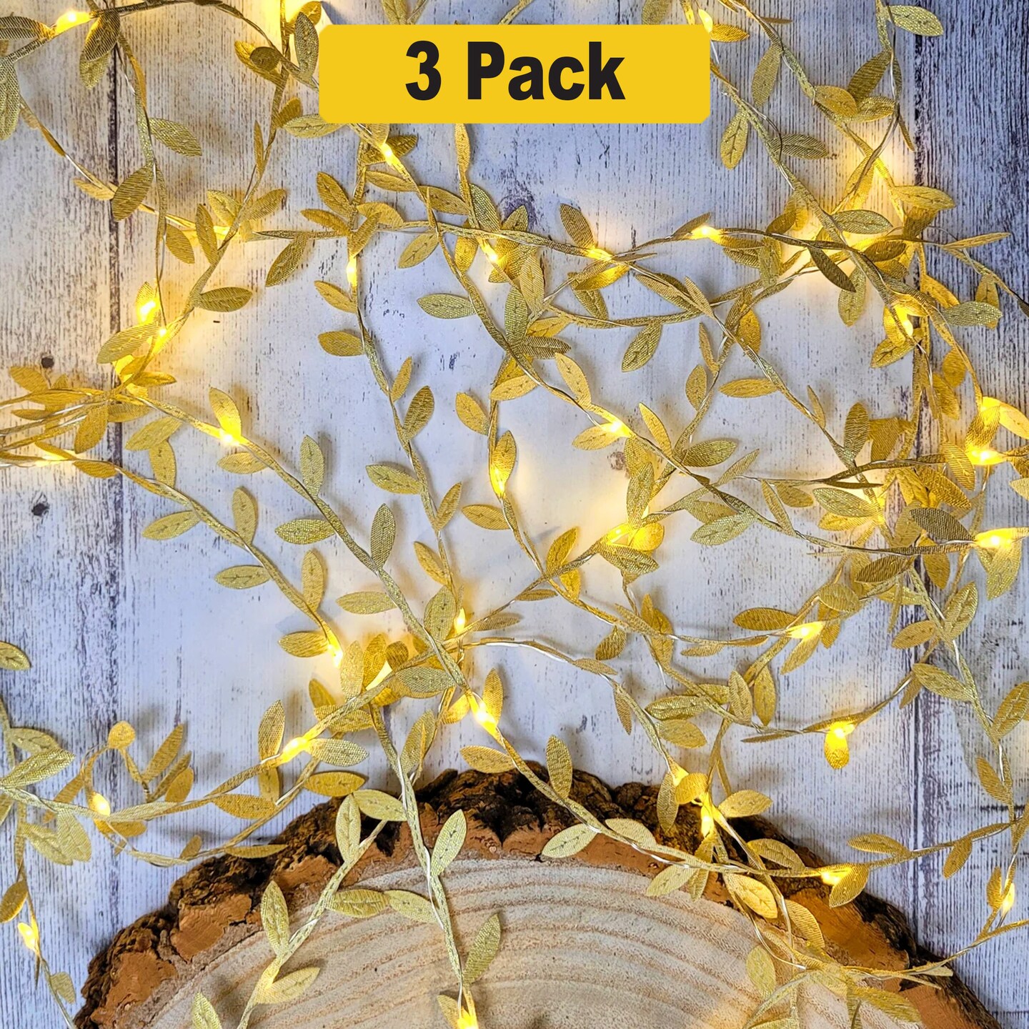 Elegant Leaf Vine Fairy Lights — 20 LED Battery String for Boho Decor