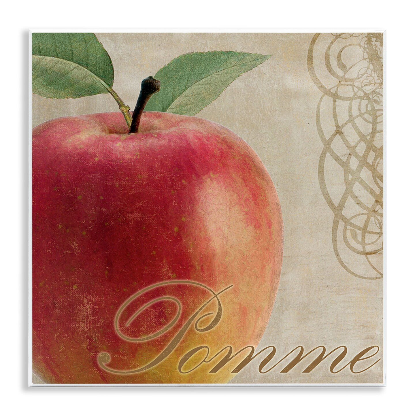 Stupell Industries Vintage French Apple Wall Plaque Art Design by Sasha