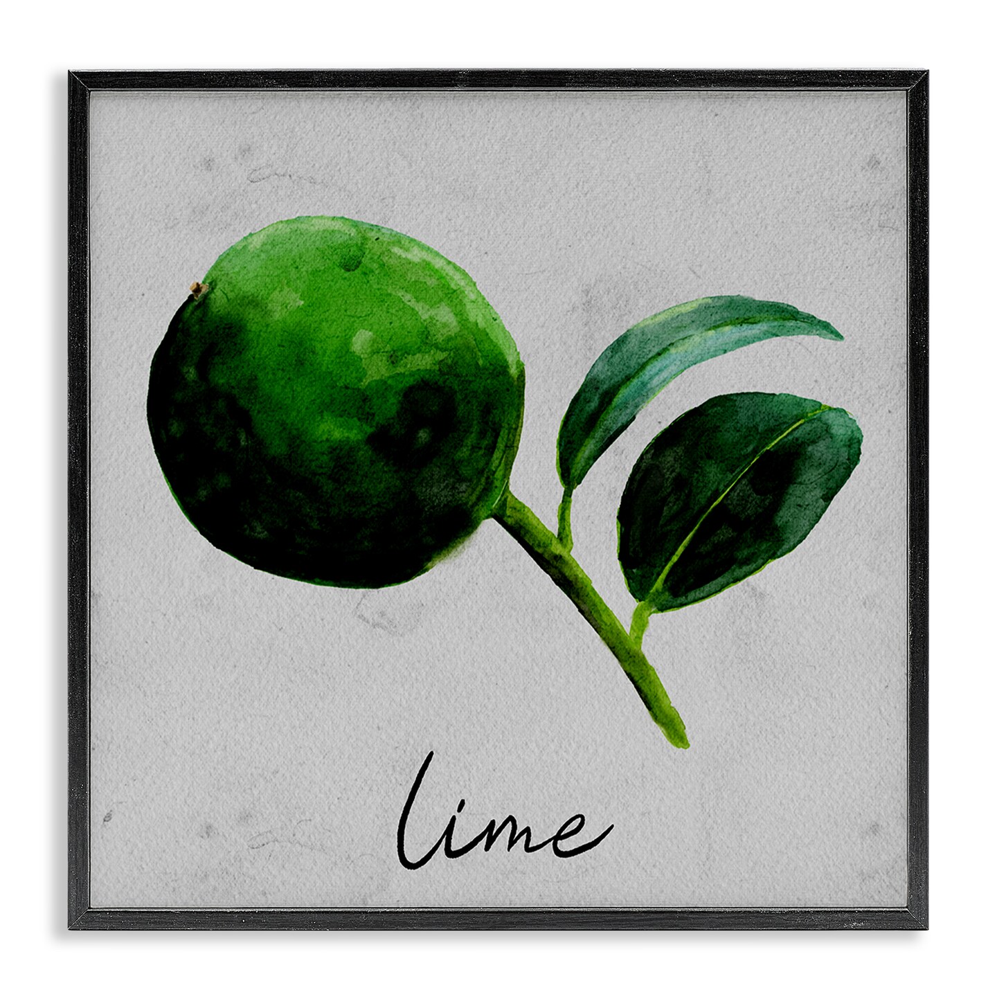 Stupell Industries Kitchen Lime with Leaf Framed Giclee Wall Art Design by Regina Moore