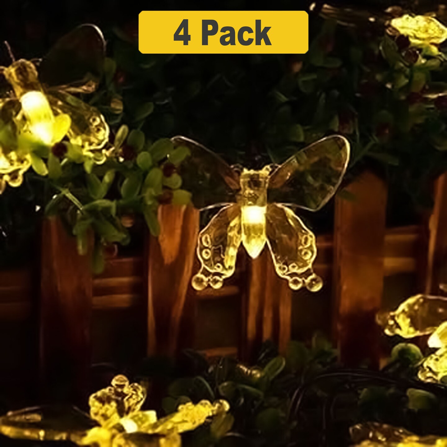 30 LED Solar Butterfly String Lights with 8 Lighting Modes