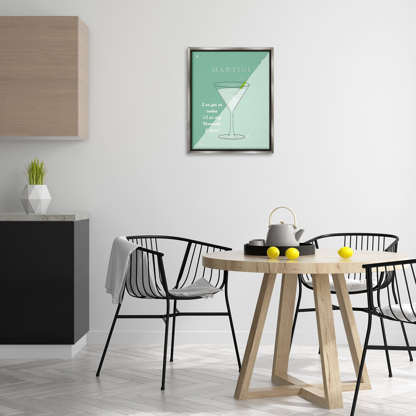 Stupell Industries Modern Martini Recipe Framed Floater Canvas Wall Art Design by Ashley Singleton