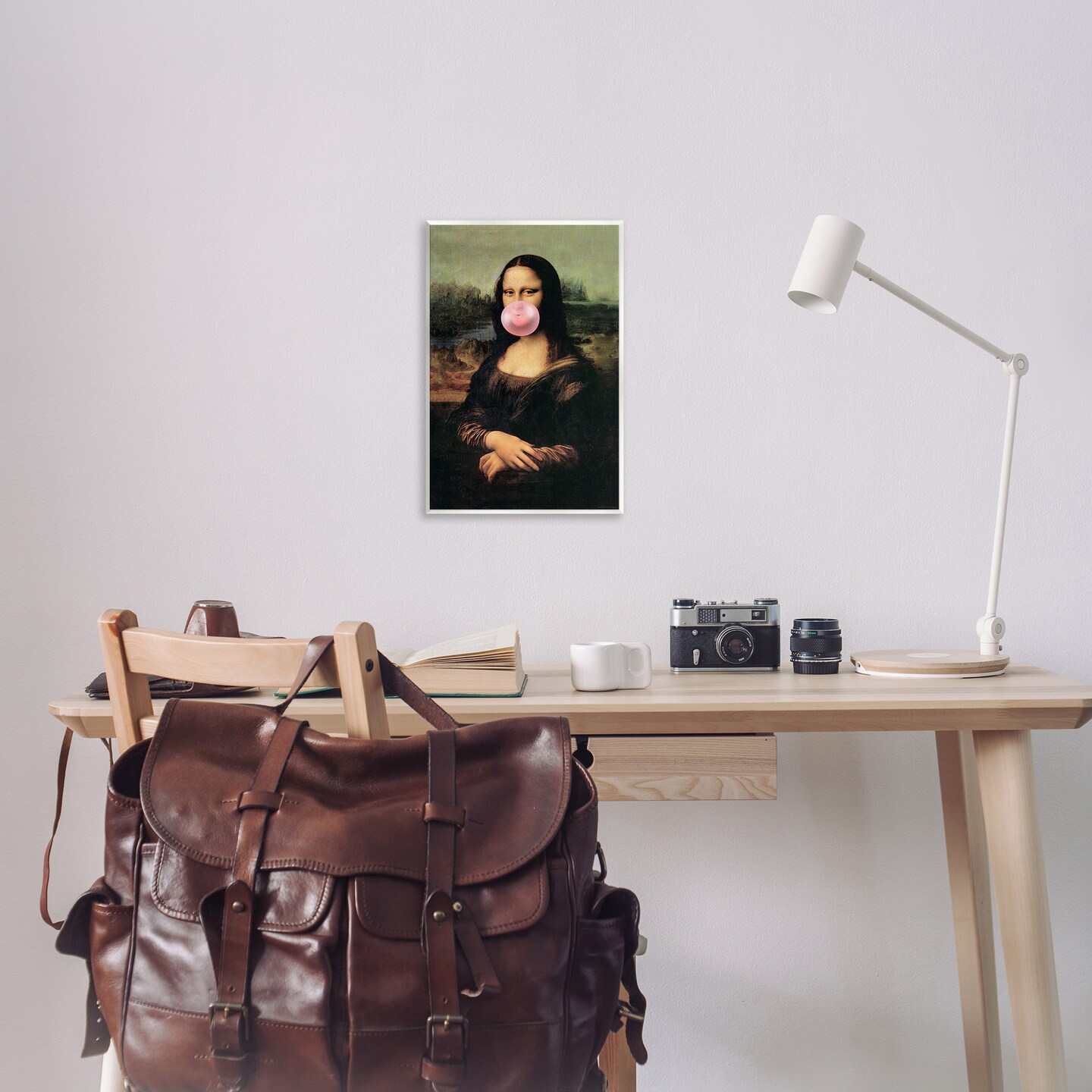 Stupell Industries Mona Lisa & Bubblegum Wall Plaque Art Design by Reinders