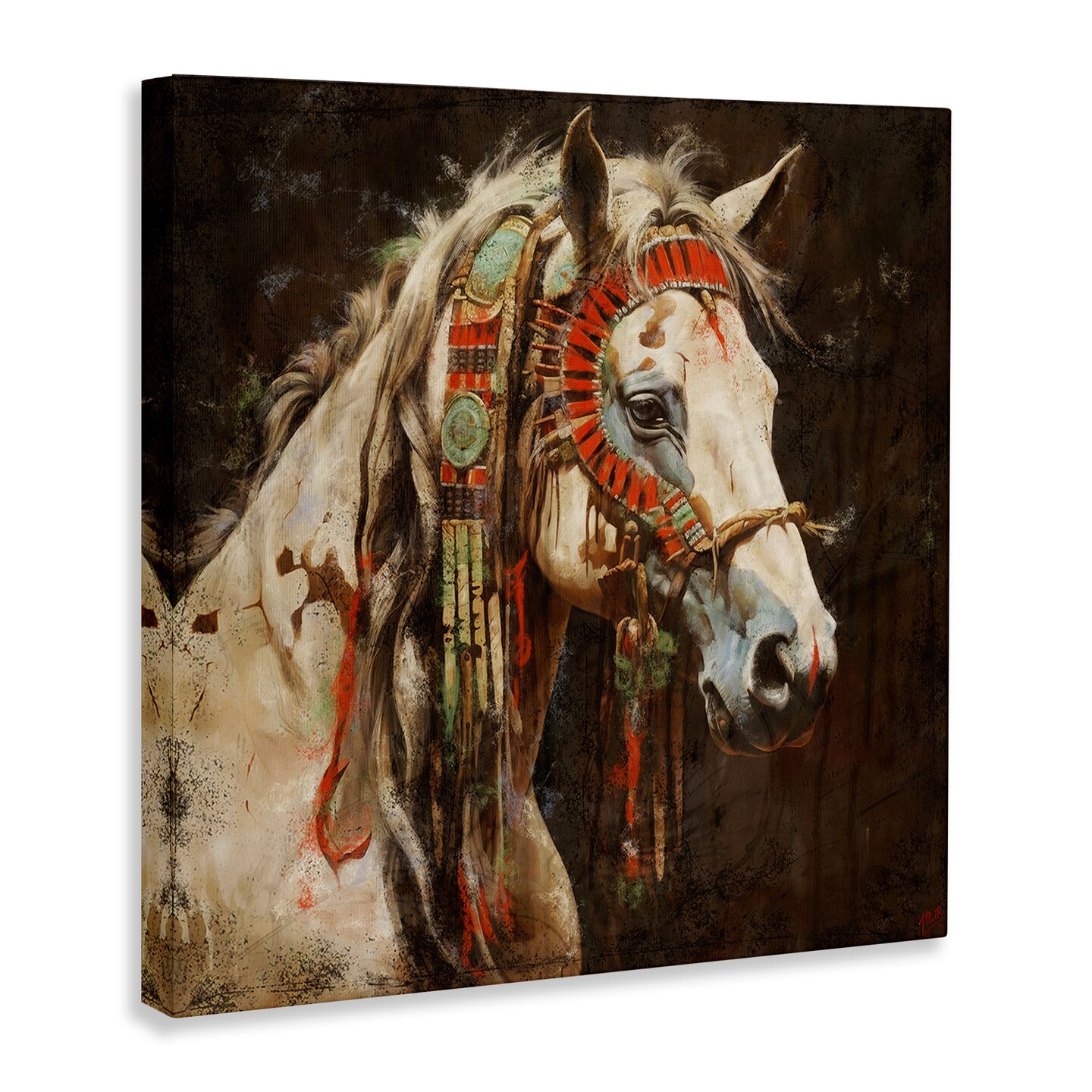 Stupell Industries Strong Traditional Horse Canvas Wall Art Design by Marta Wiley