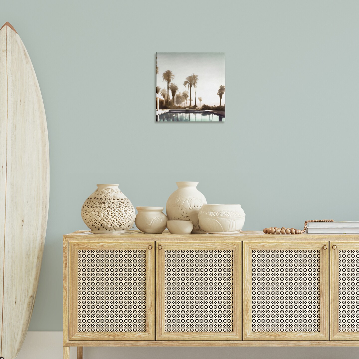 Stupell Industries Dreamy Pool &#x26; Palm Trees Canvas Wall Art Design by Noah Bay