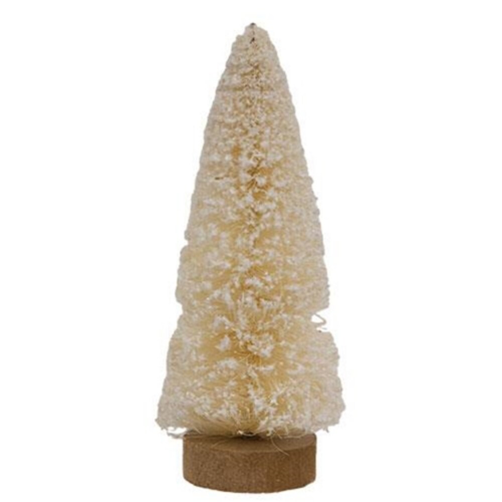 Flocked White Bottle Brush Tree 9&#x22;