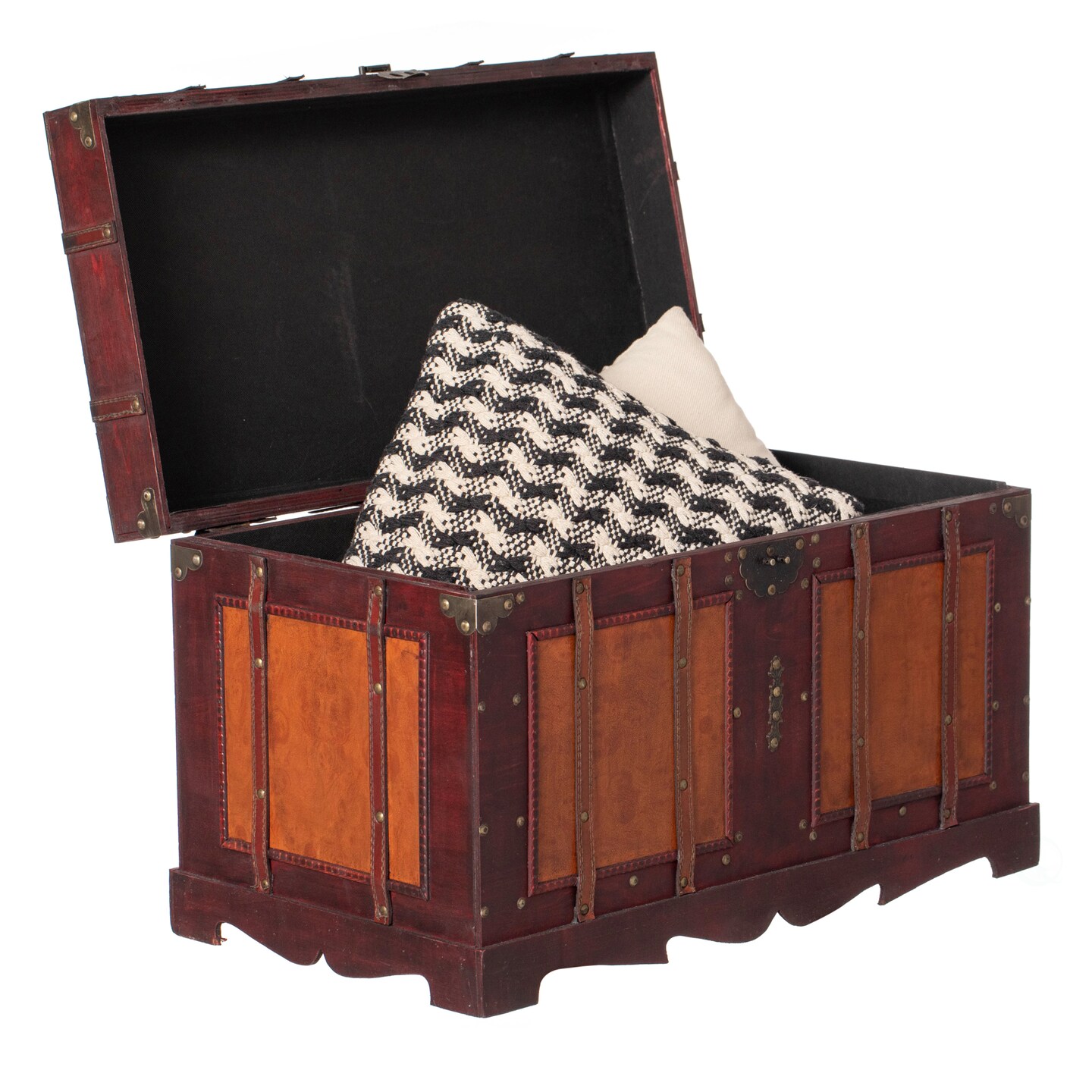 Vintage Storage Chest, Decorative Wooden Trunk, and Keepsake Box - Perfect for the Living Room, Bedroom or Study - Ideal for Blanket Storage or as a Playful Treasure Box for Classrooms