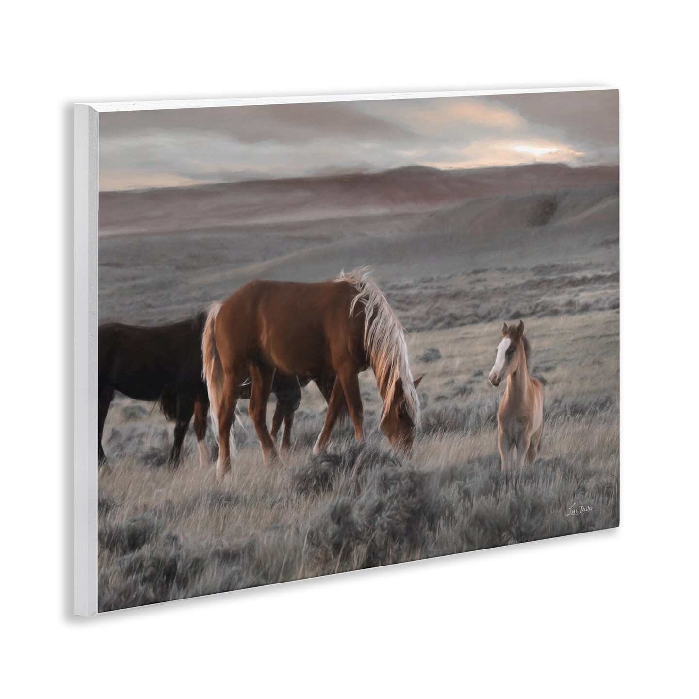 Stupell Industries Country Horses in Valley Wall Plaque Art Design by Lori Deiter