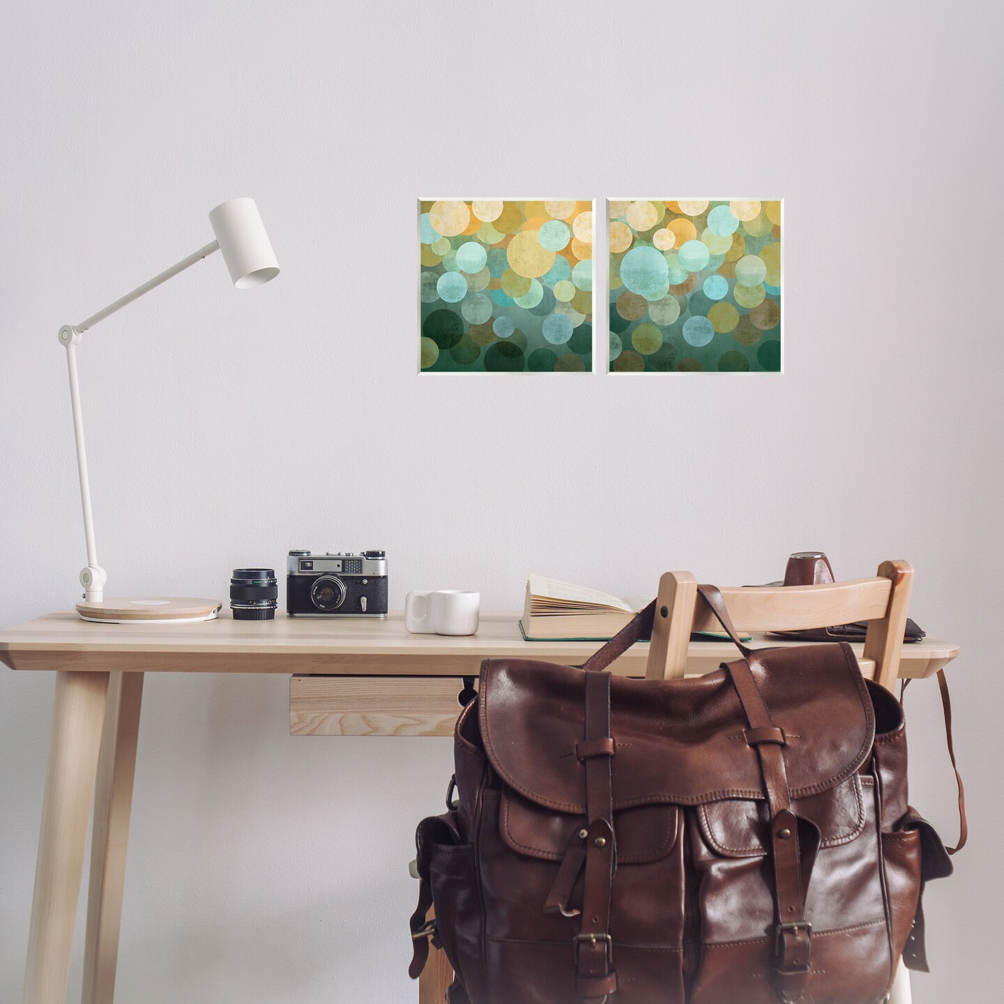 Stupell Industries Overlapping Circles Abstract 2 pc Wall Plaque Art Set Design by Brent Nelson