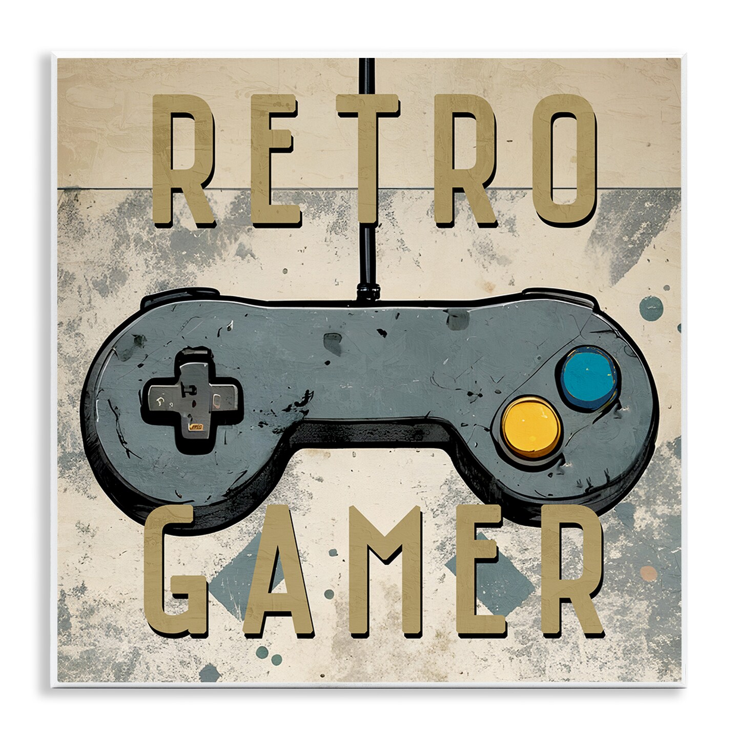 Stupell Industries Retro Gamer Controller Wall Plaque Art Design by Kim Allen