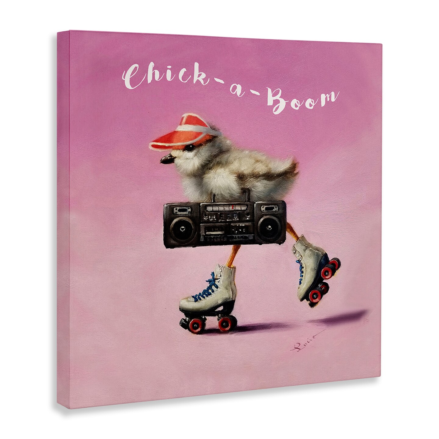 Stupell Industries Chick-A-Boom Boombox Bird Canvas Wall Art Design by Lucia Heffernan