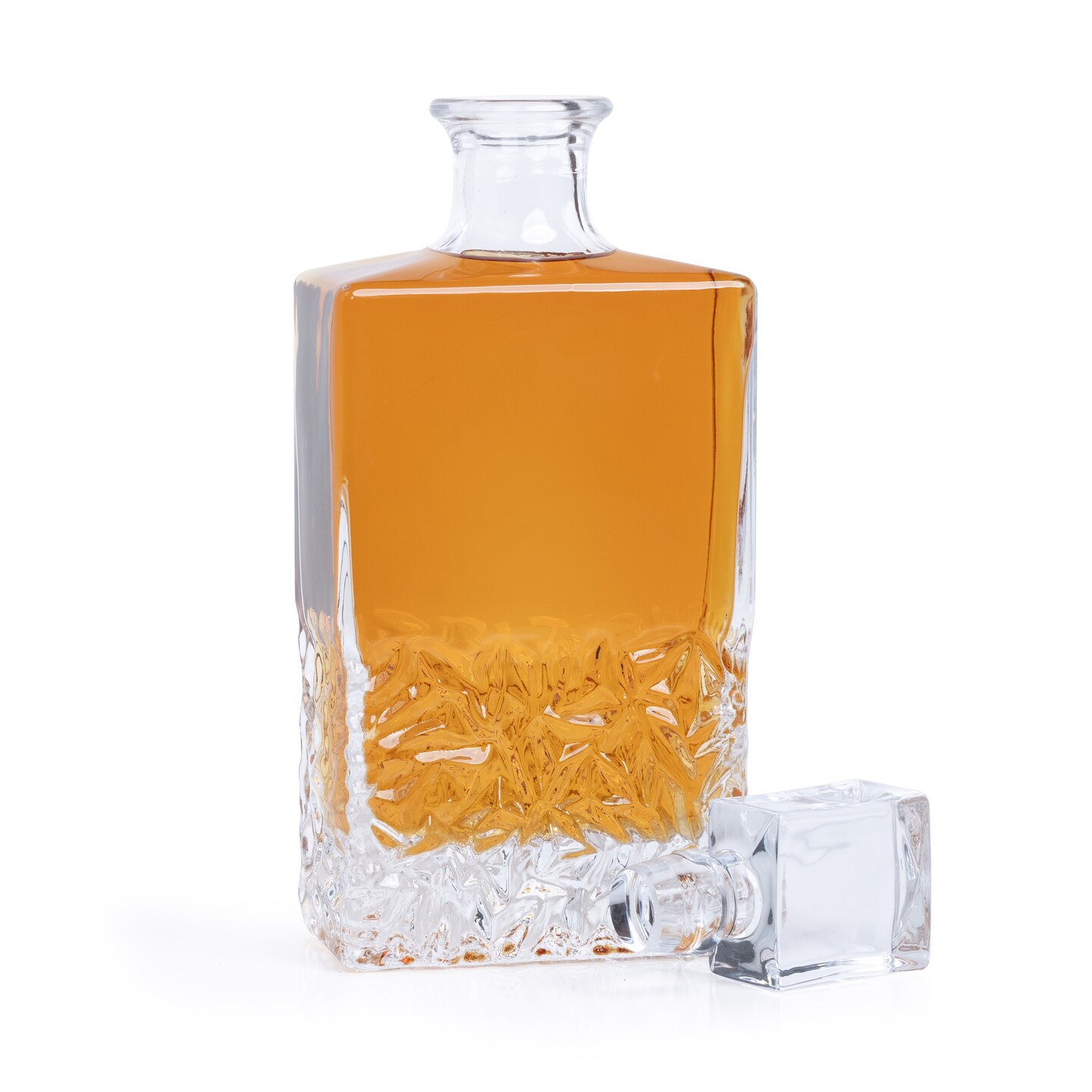 Makerflo Customizable Decanter with Airtight Stopper 24 oz | Liquor Decanter Bottle for Wine, Scotch, Bar, Ideal for DIY Personalization - Laser Engraving, UV DTF, Vinyl, Epoxy, Individually Wrapped
