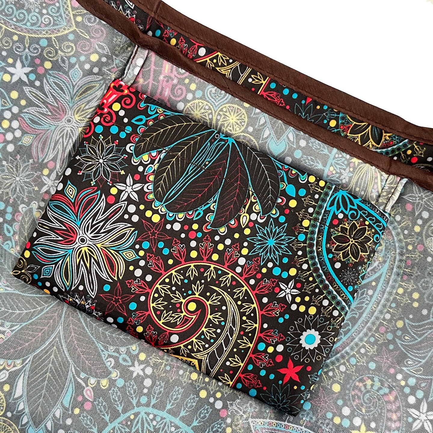 Wrapables Large Foldable Tote Nylon Reusable Grocery Bags, Cosmic Paisley