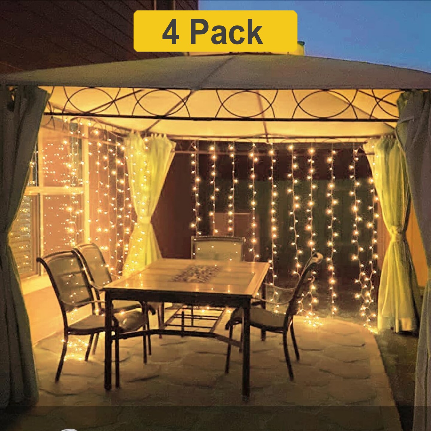 300 LED 12 Strand Twinkling Christmas Curtain Lights with Remote for Elegant Lighting