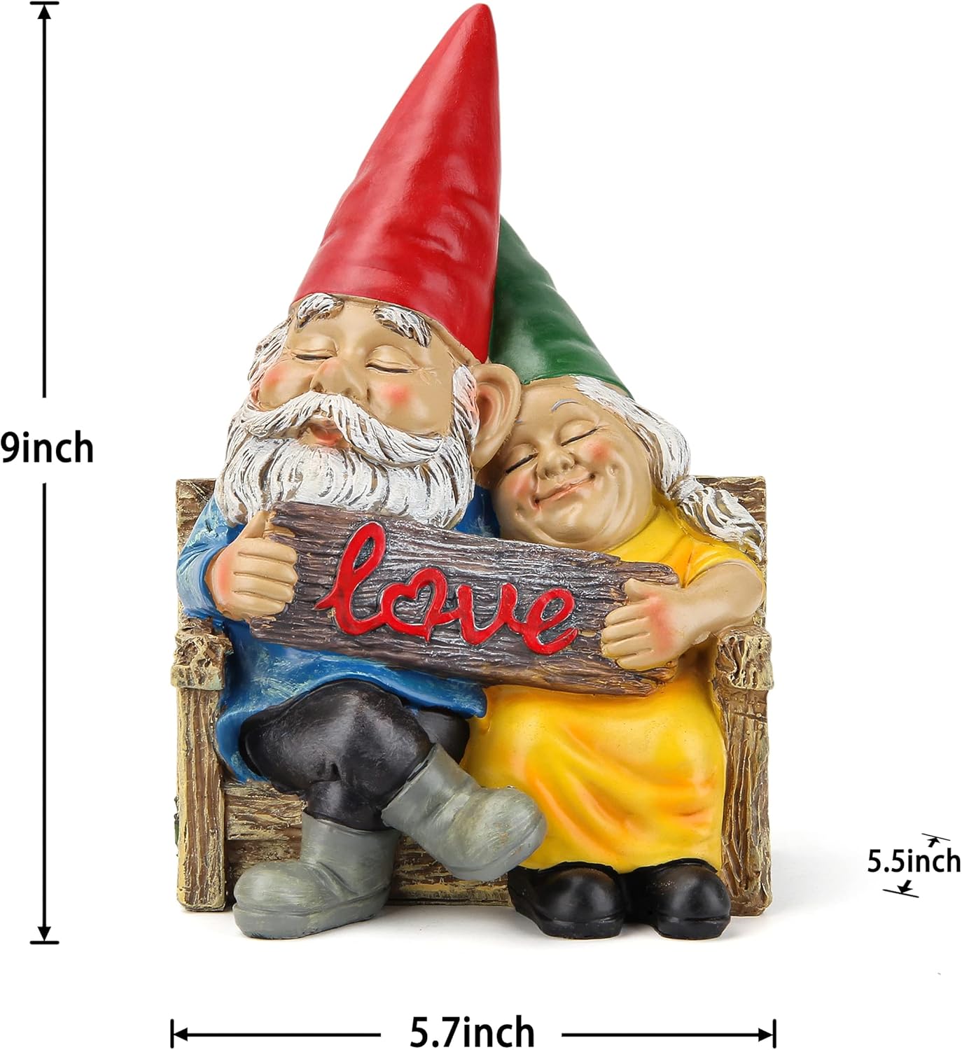 Garden gnome statue for outdoor decor,Couple in love gnomes figurine for patio lawn yard garden outdoor decoration,garden sculptures &#x26; statues,knome romantic indoor ornament forever lover gift