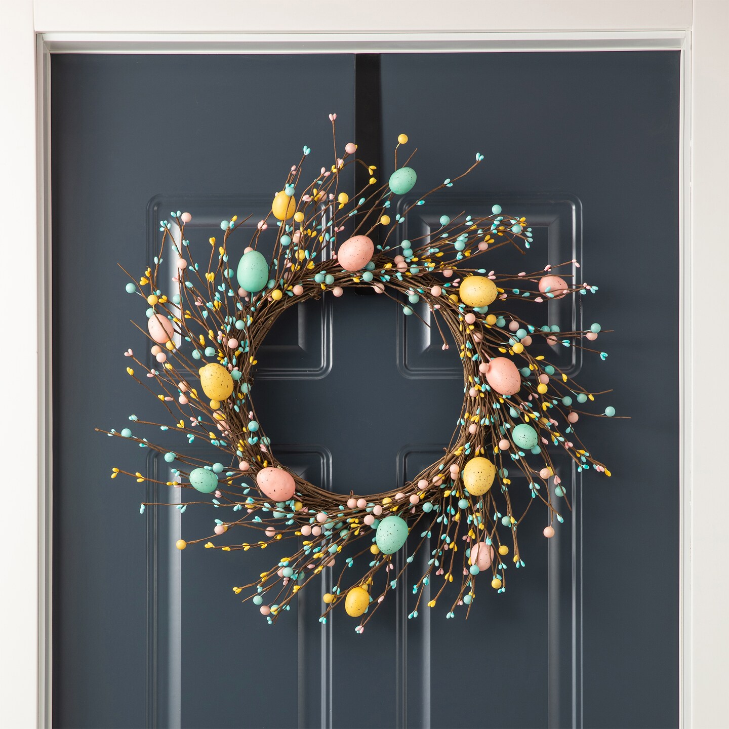 Set of 2 22&#x22;D Easter Decor Egg Wreaths