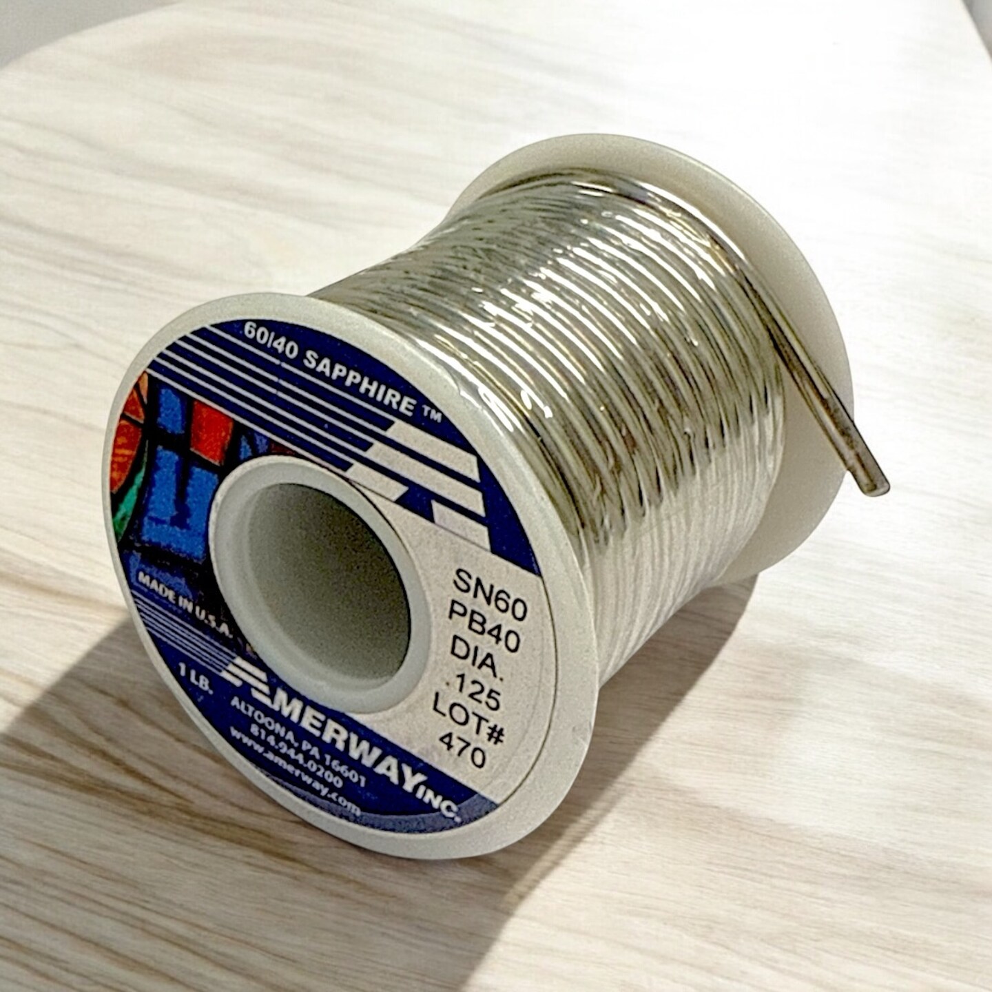 AMERWAY 60/40 SAPPHIRE Solder for Stained Glass (5 Lbs/Spools)