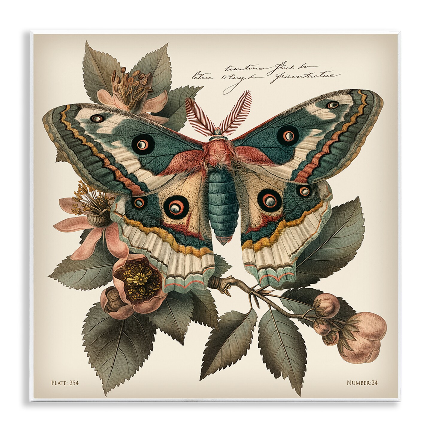 Stupell Industries Green Patterned Moth Wall Plaque Art Design by Steve Huntziker