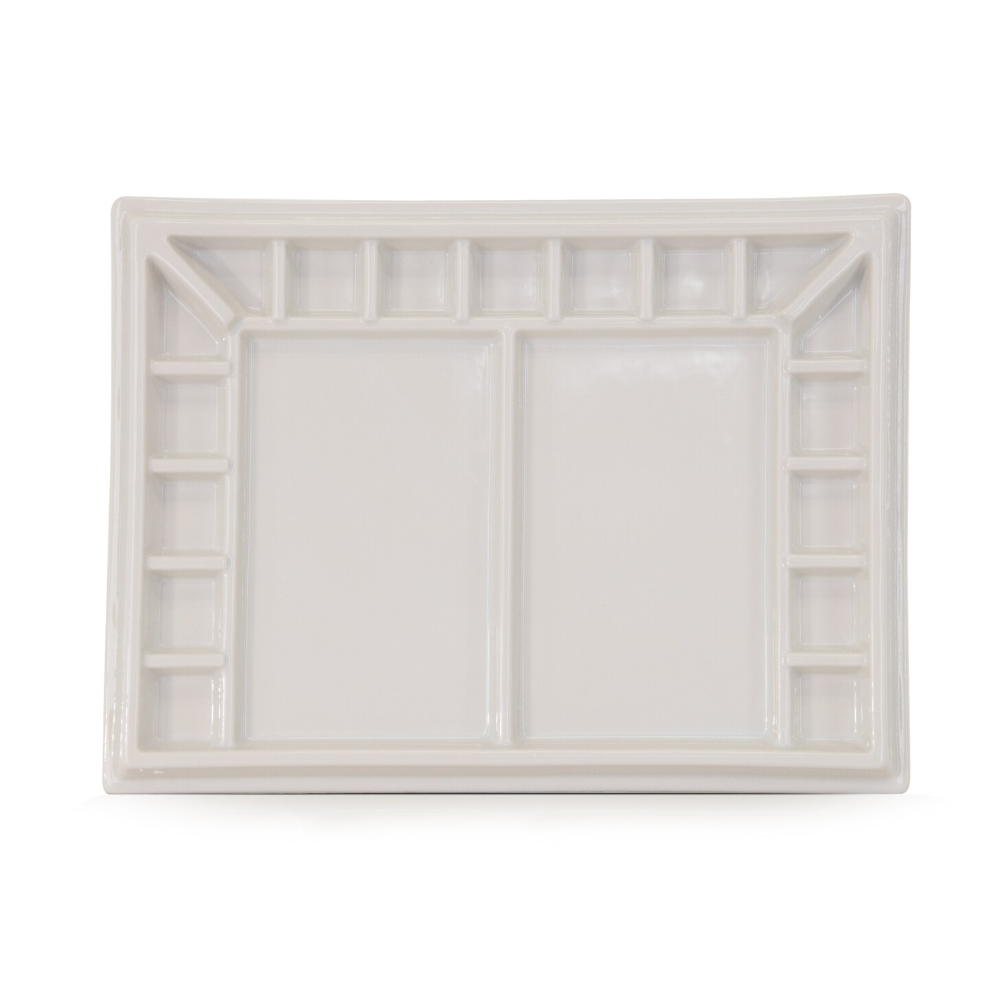 Pintar Ceramic Watercolor Paint Palette Tray - 17 Well Ceramic Palette | Rectangle - 13 x 9.8 inch Paint Pallet | Durable Watercolor Palette Tray for Acrylic, Oil, Gouache &#x26; All Water-Based Paints