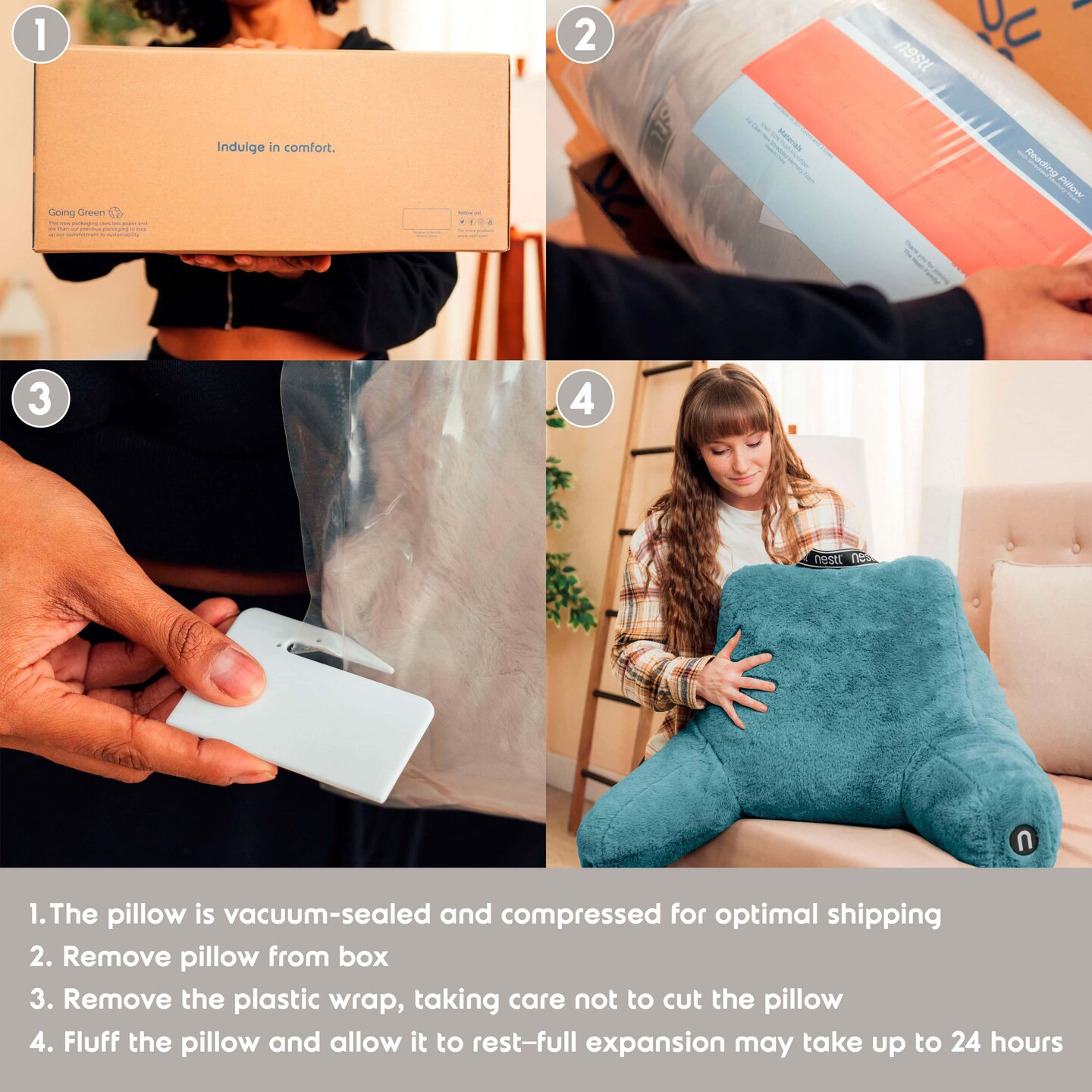 Nestl Fur Reading Pillow