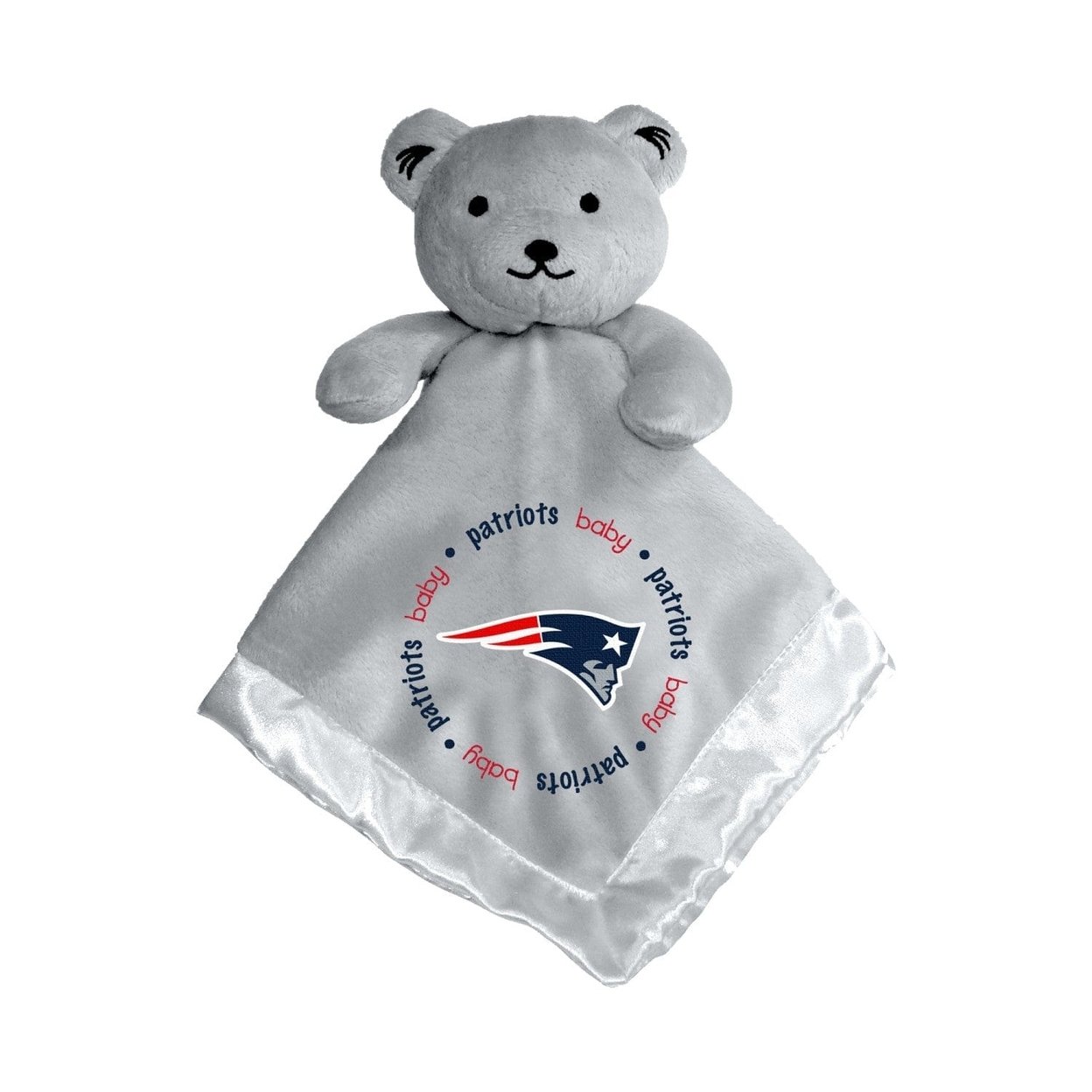 England Patriots Security Bear Gray Plush 14X14in Baby Fanatics Buddy