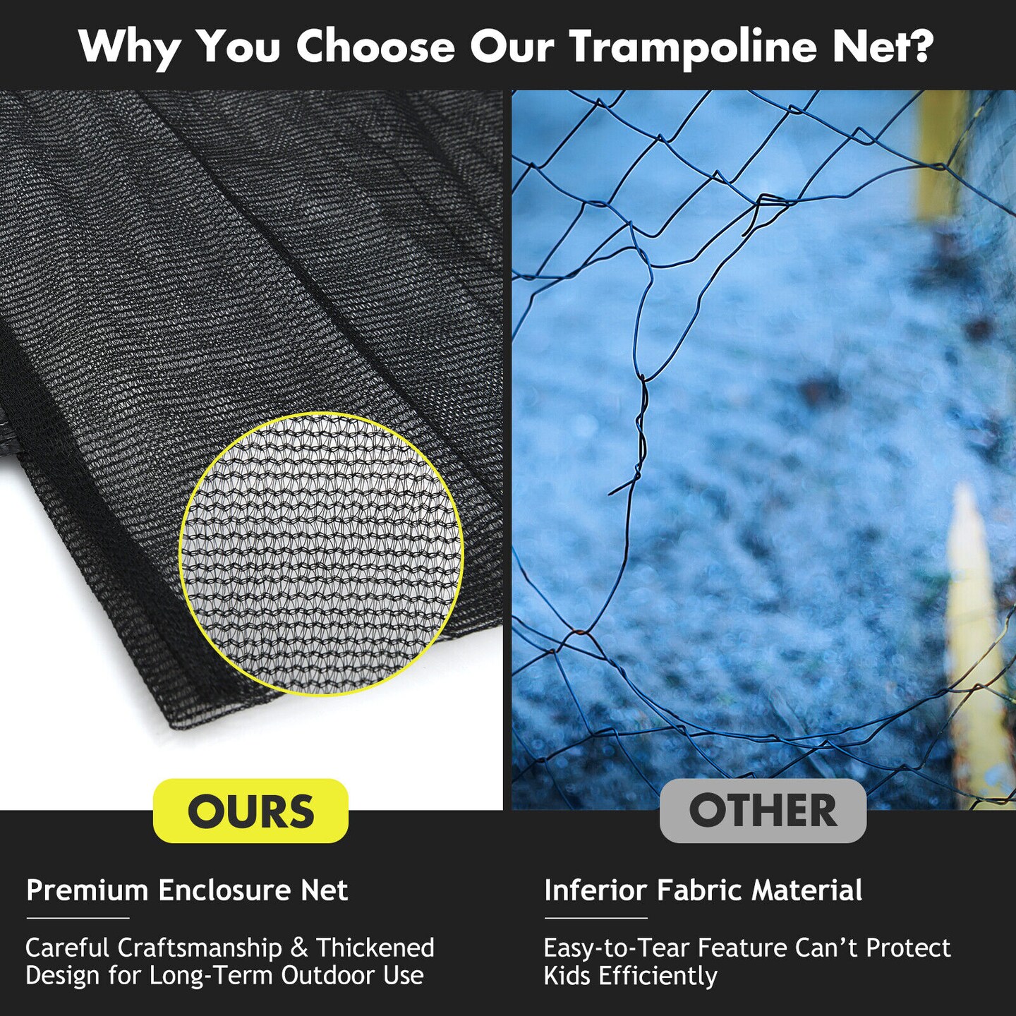 Trampoline Replacement Safety Net
