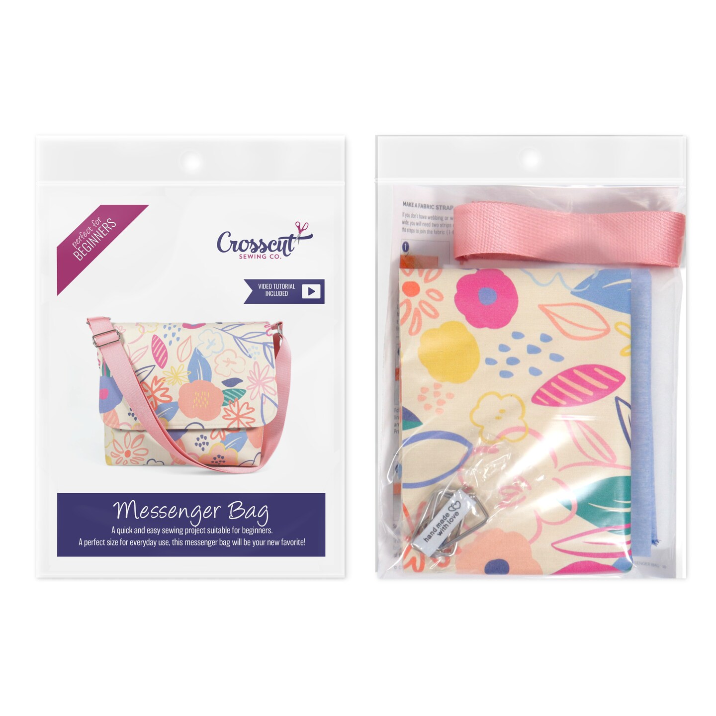 Crosscut Sewing Co.&#xAE; Messenger Bag Sewing Project Kit for Beginners