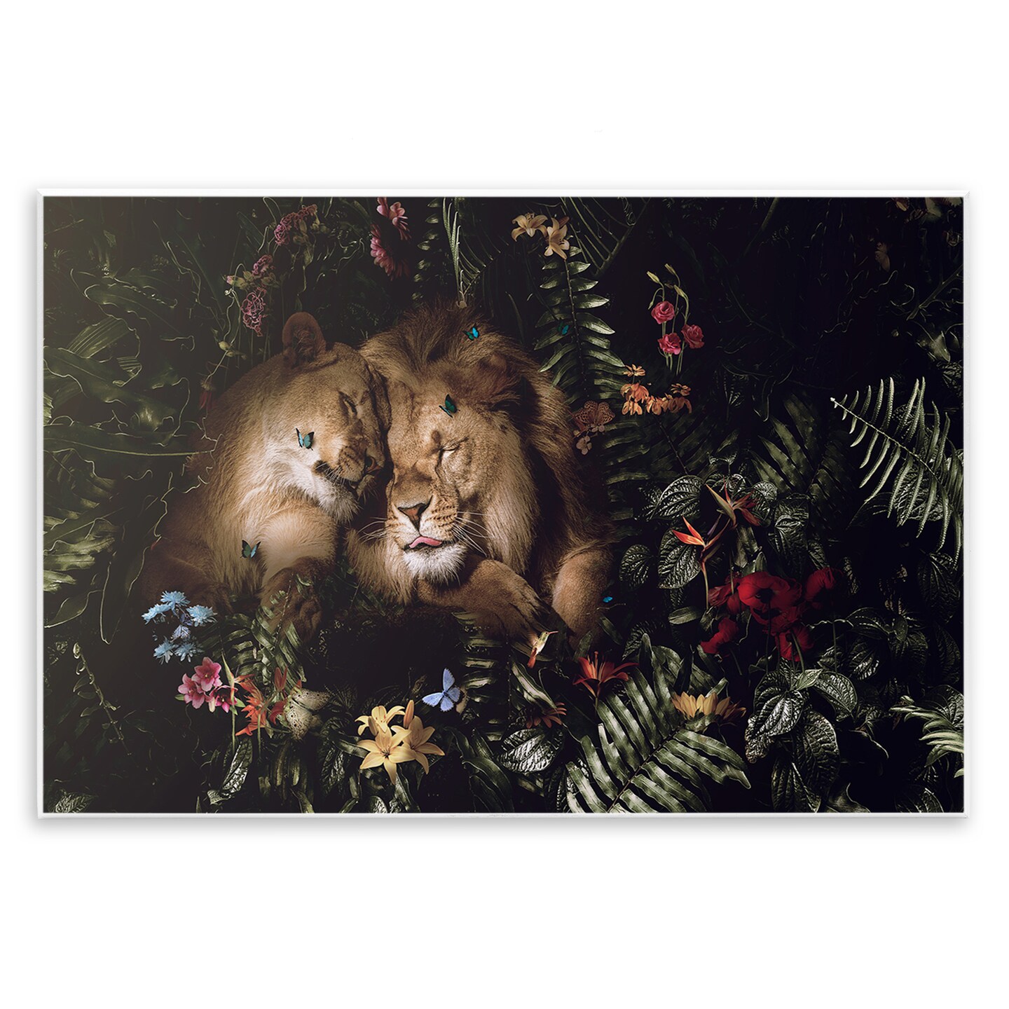 Stupell Industries Cuddling Lions Among Leaves Wall Plaque Art Design by Reinders