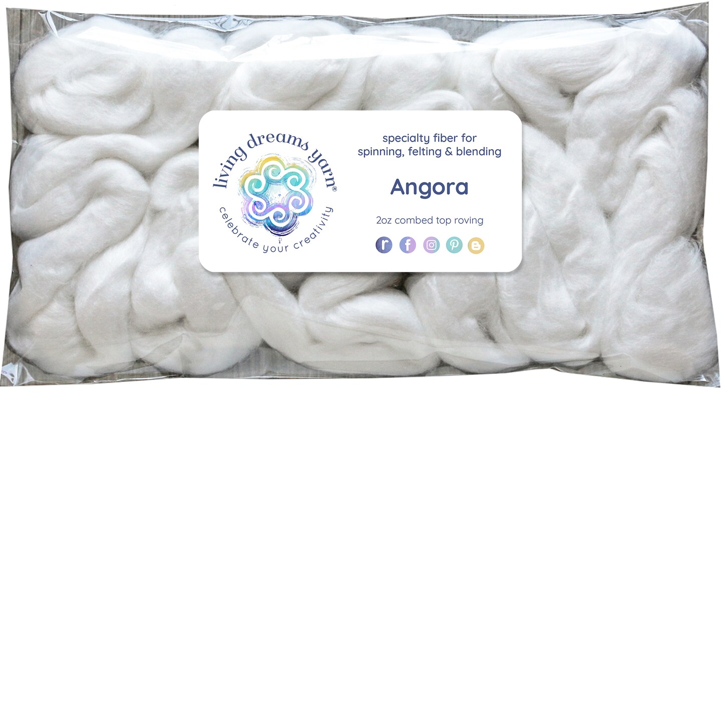 2oz Soft Angora Wool - Luxurious Rabbit Fiber for Spinning, Blending, Felting, Dyeing &#x26; Fiber Arts
