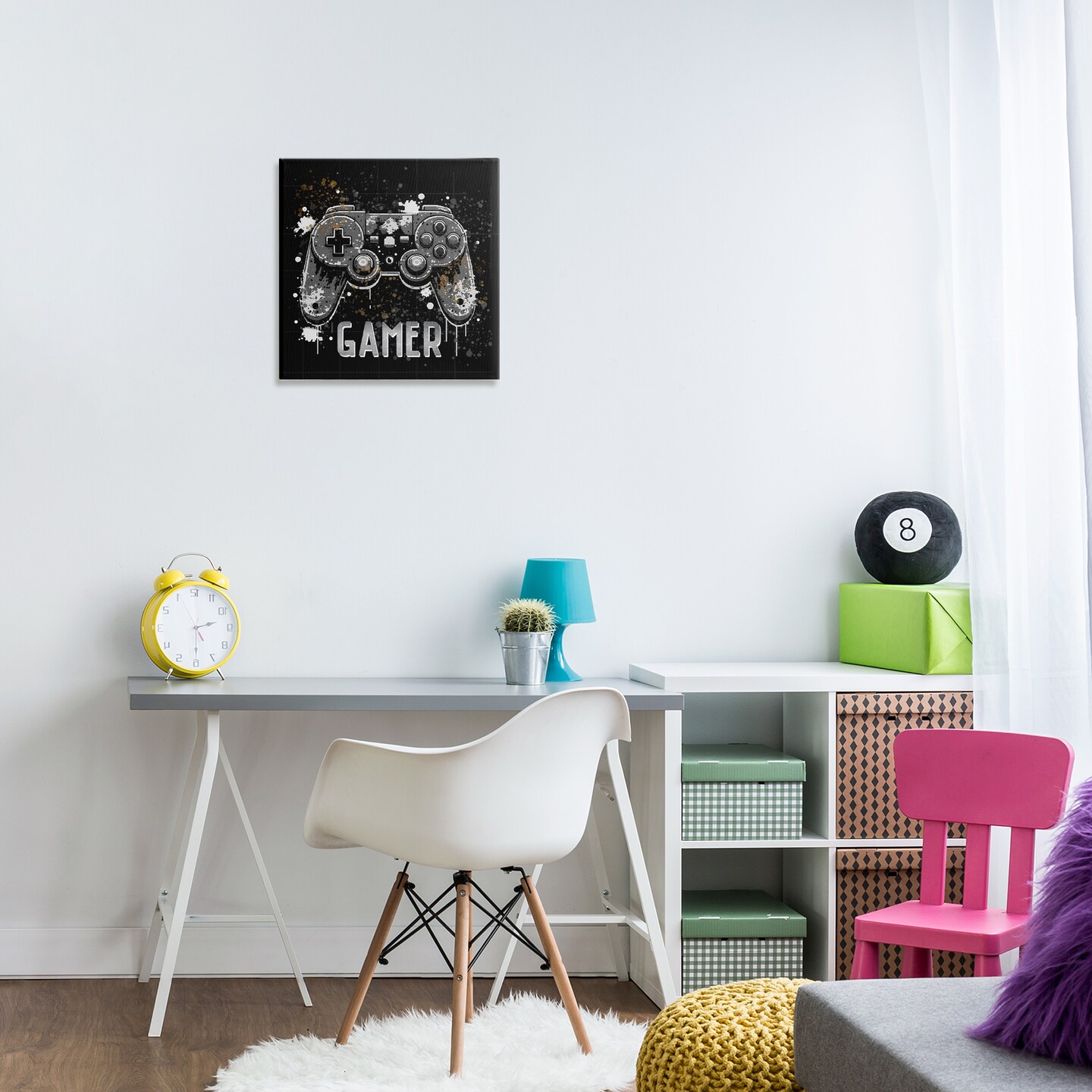 Stupell Industries Pixel Style Gamer Canvas Wall Art Design by Kim Allen
