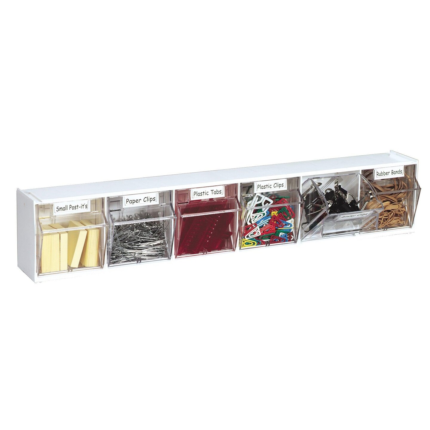 Tilt Bin&#xAE; Interlocking Storage Bins, 6-Bin Unit, White