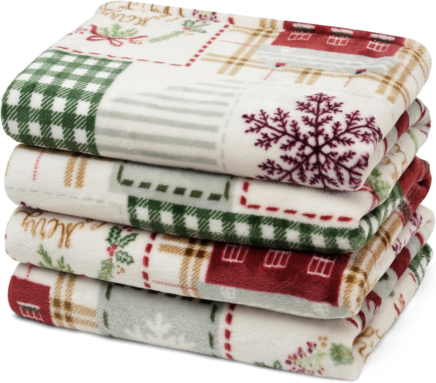 Printed Fleece Blanket Queen Size, No Shed No Pilling Ultra Soft Plush Cozy Xmas Prints Theme Home D&#xE9;cor Flannel Blanket for Bed, Sofa, Couch and Gift, 90&#x22; X 90&#x22;, Rindeer