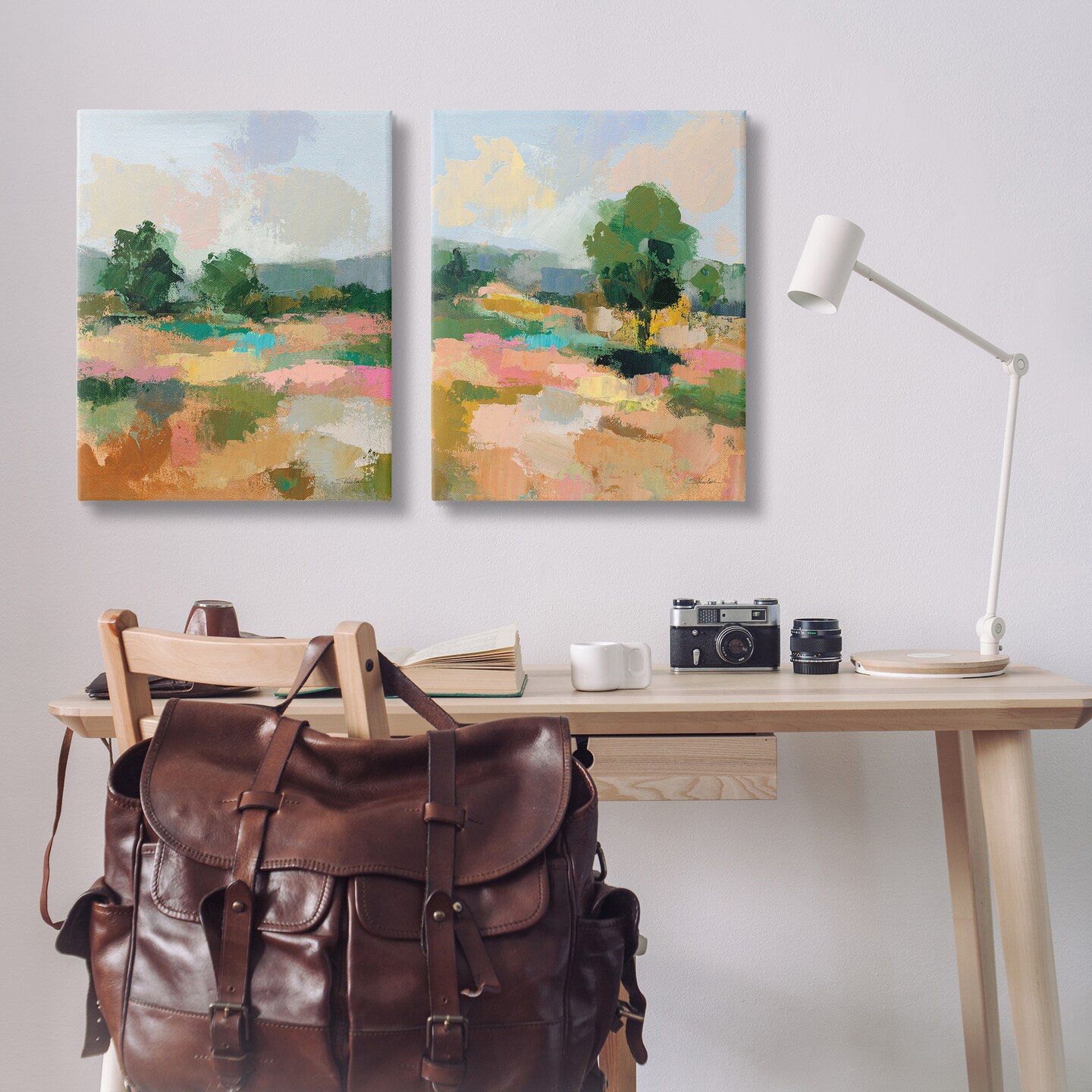 Stupell Industries Spring Field Abstract Landscape 2 pc Canvas Wall Art Set Design by Silvia Vassileva