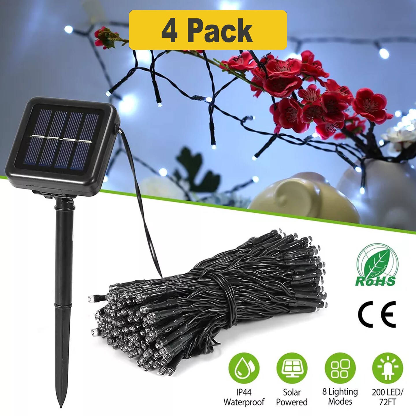 100 LED Green Cable Solar String Light