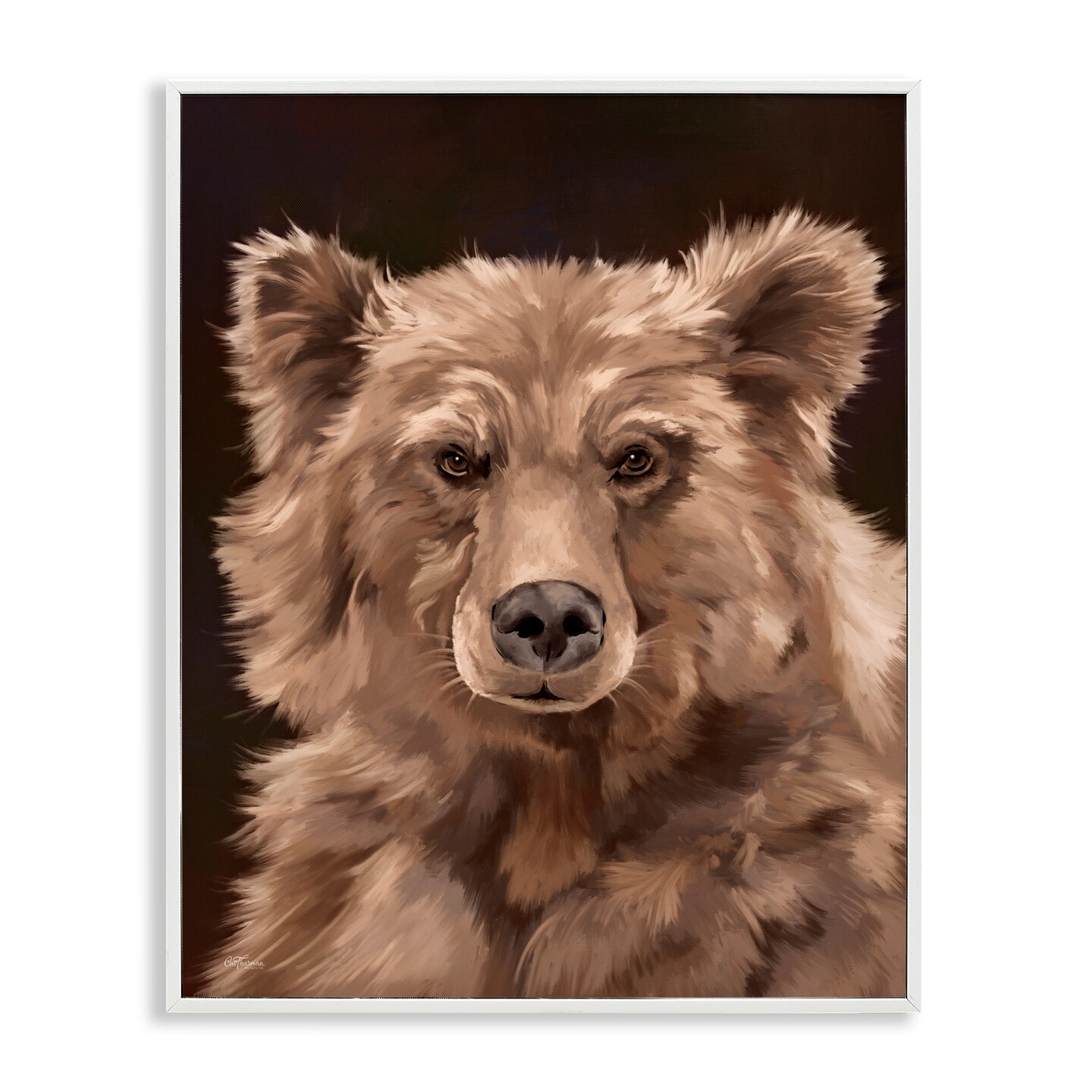 Stupell Industries Fluffy Bear Cub Framed Giclee Wall Art Design by Cat Thurman Designs
