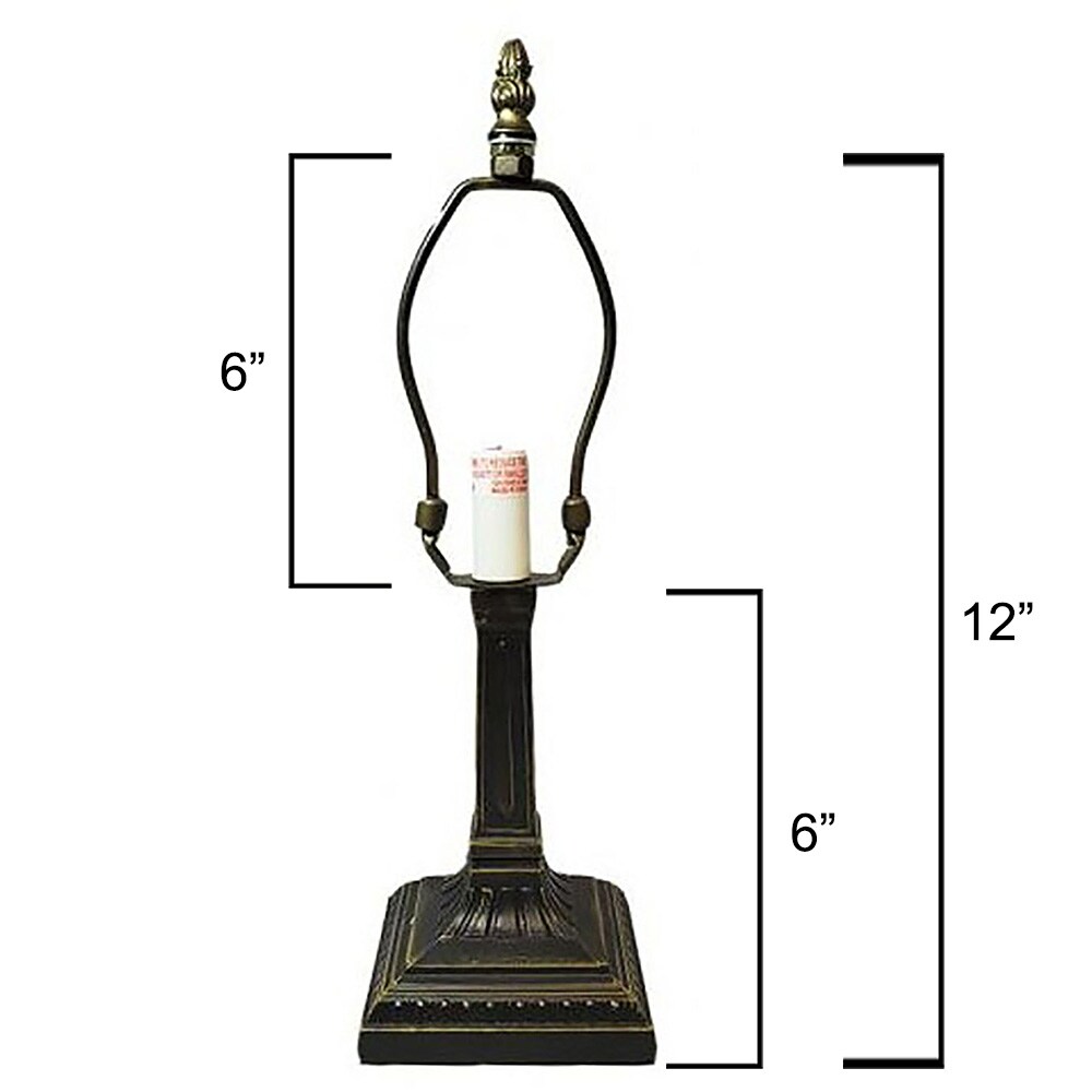 Mission Metal Lamp Base, Antique Bronze Finish With Gold Highlights, Nicely Weighted, 12" Tall