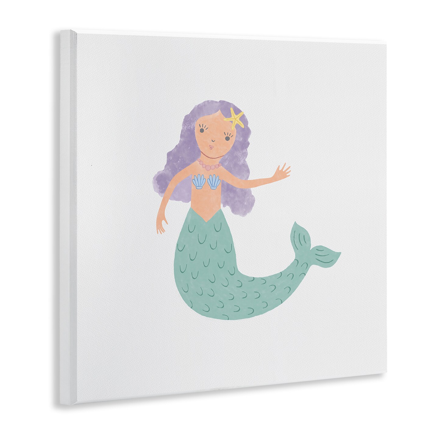 Stupell Industries Purple Hair Mermaid Wall Plaque Art Design by Carrie Cantwell