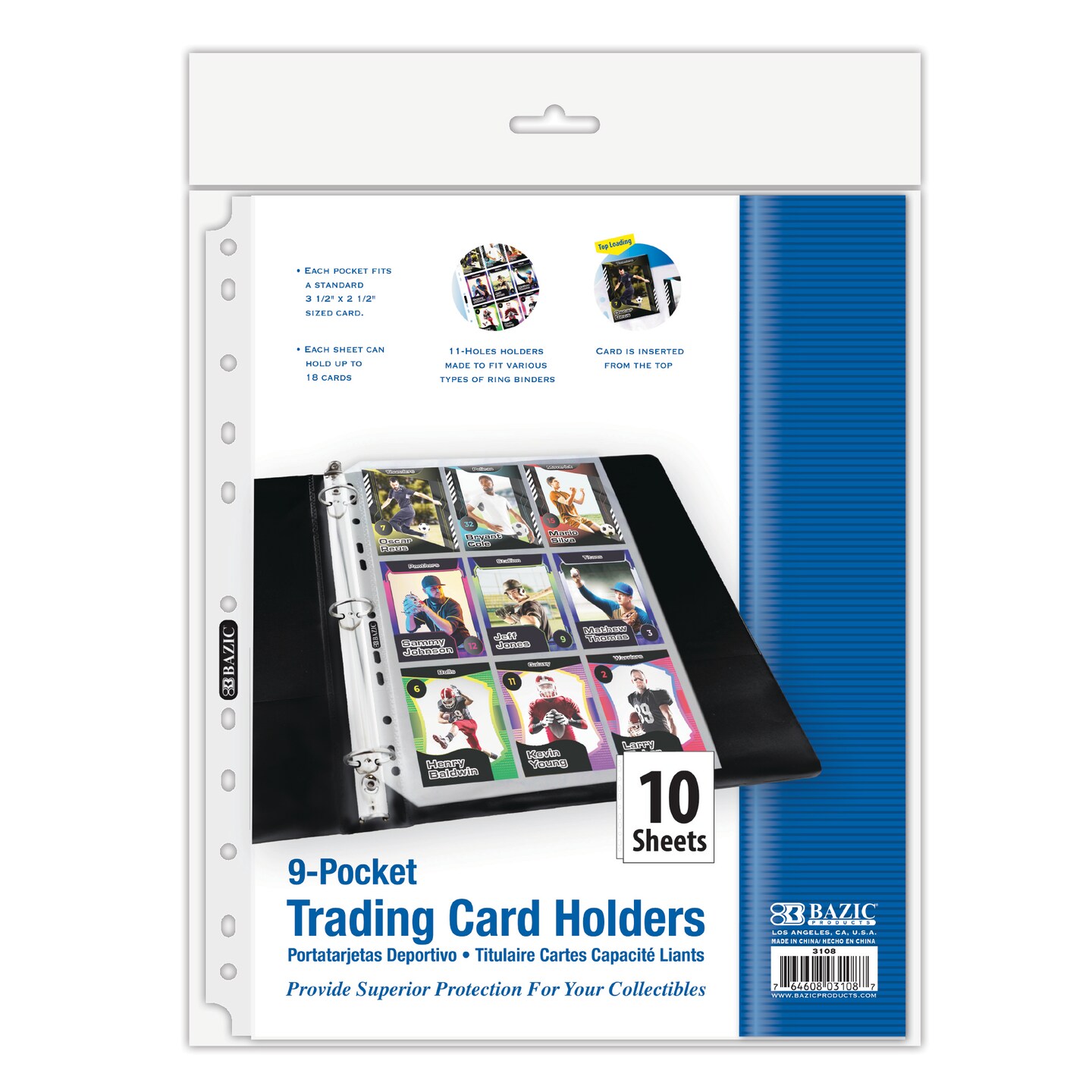 BAZIC Trading Card Holder Top Loading 9-Pockets (10/Pack)