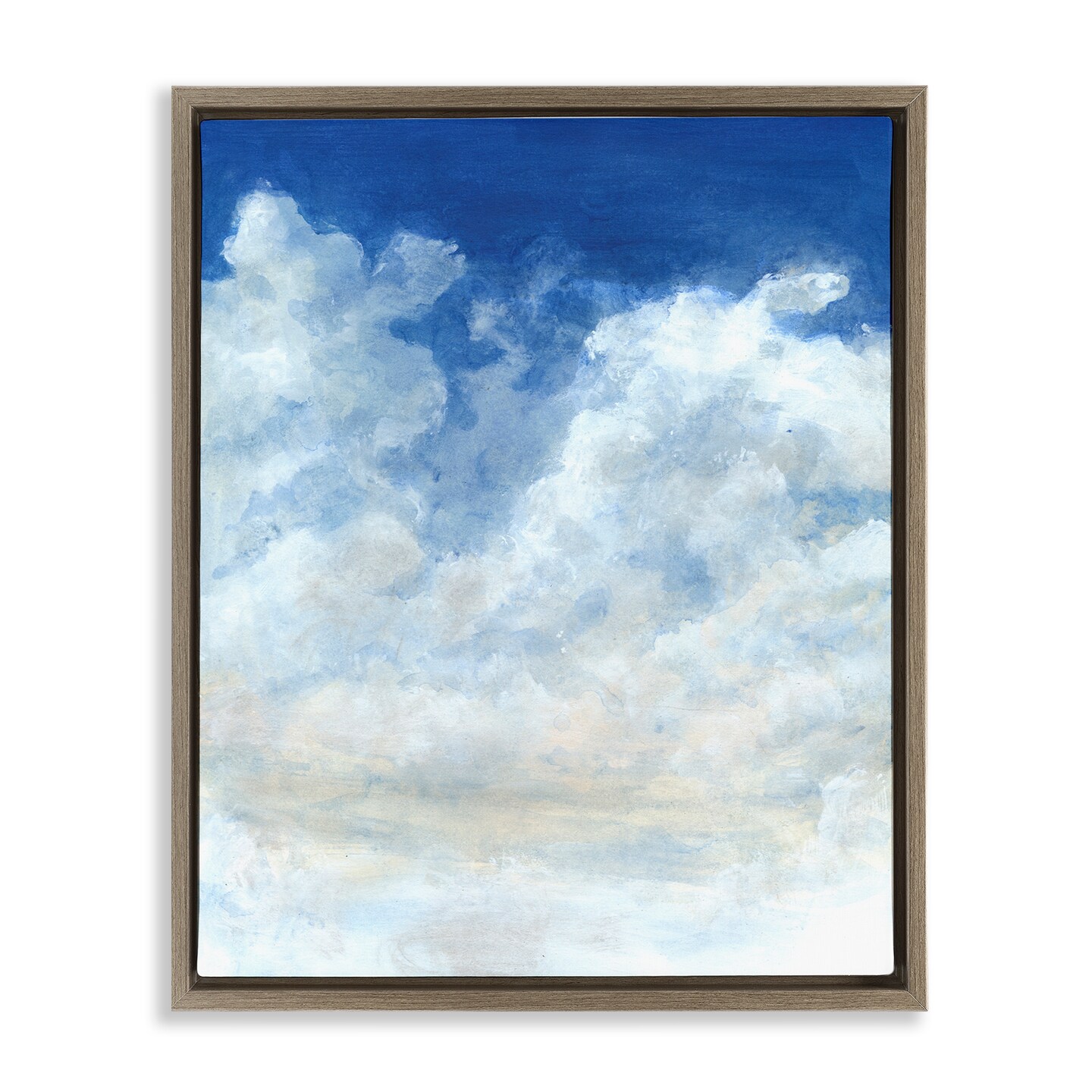 Stupell Industries Full Clouds in Blue Sky Framed Floater Canvas Wall Art Design by Grace Popp