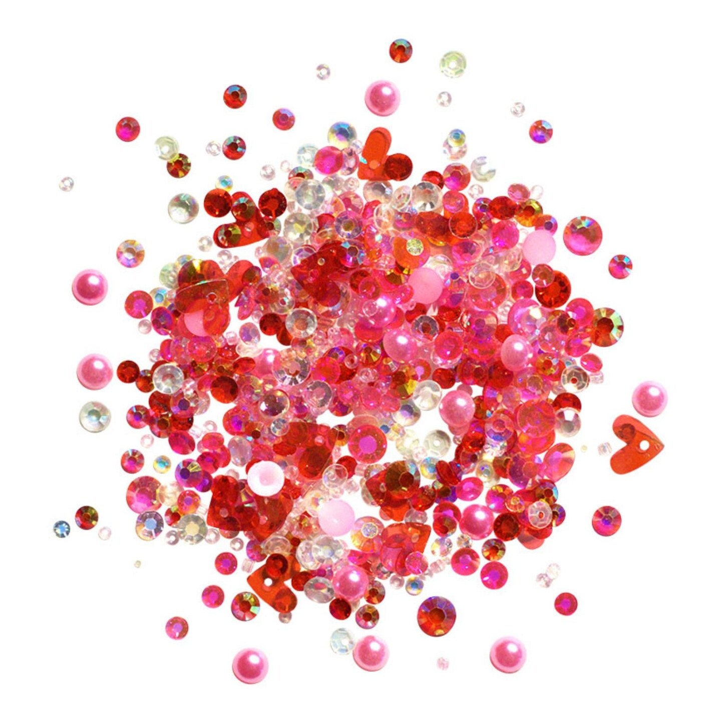 Buttons Galore Valentine’s Day Craft Supply Bundle – 6-Pack of Buttons, Half Pearls, Rhinestones, Hearts & Sprinkles for DIY Crafts, Scrapbooking, Shaker Projects & Sewing