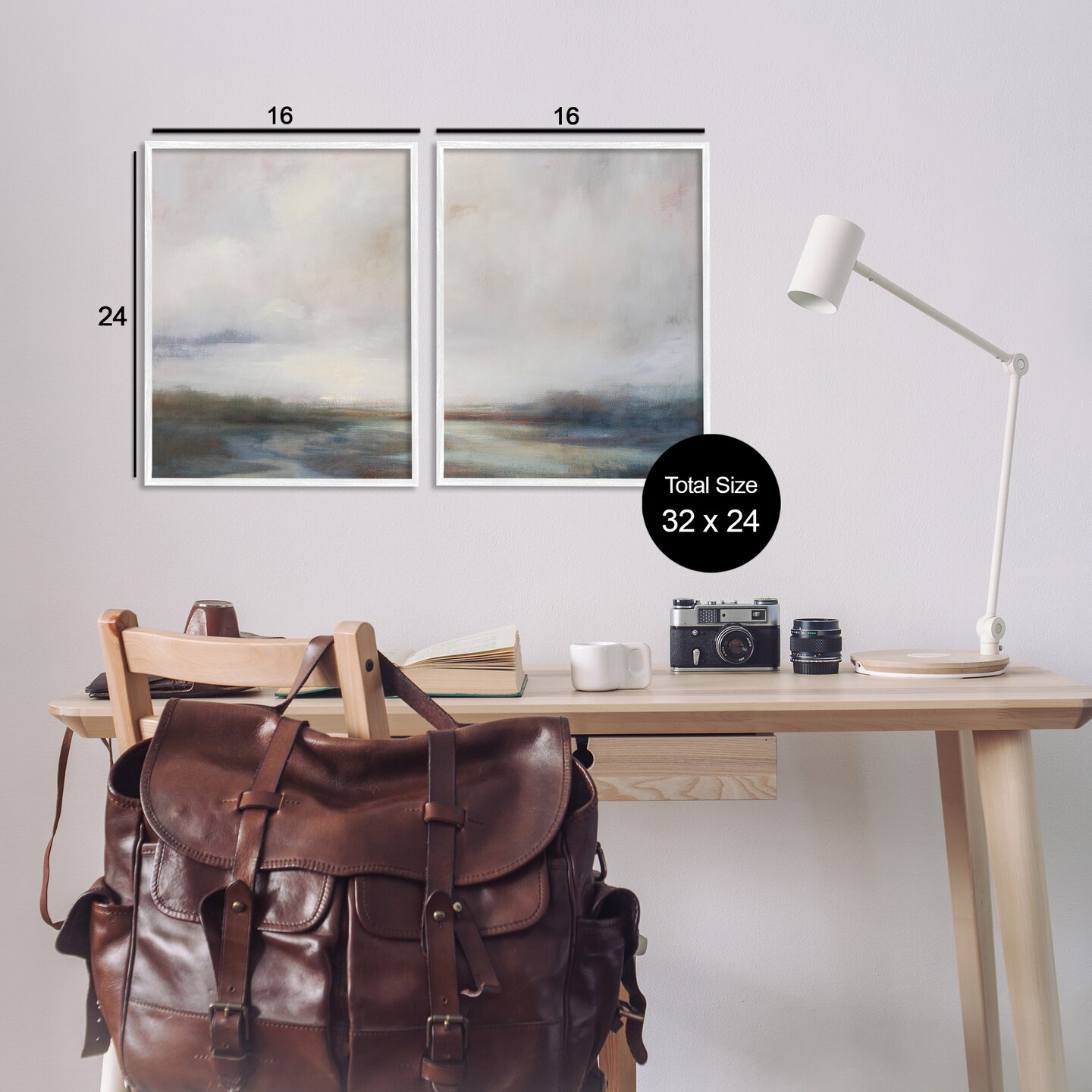 Stupell Industries Moody Clouds Landscape 2 pc Framed Giclee Wall Art Set Design by Simon Addyman