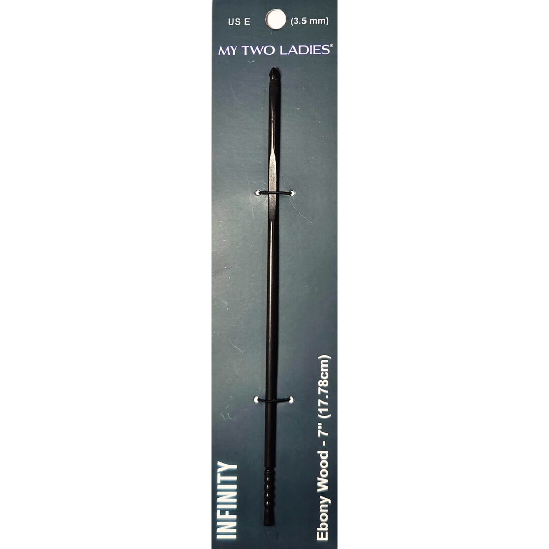 My Two Ladies | Infinity | Crochet Hook | Ebony | w/thumb print | 12 Sizes