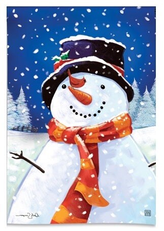 I Love Winter Snowman Garden Flag