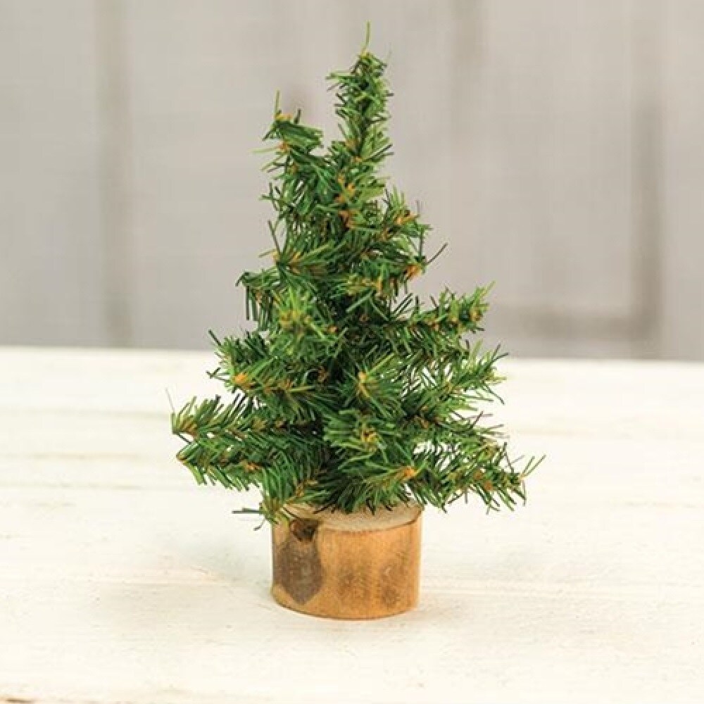 Mini Tree With Wood Base, 6&#x22;