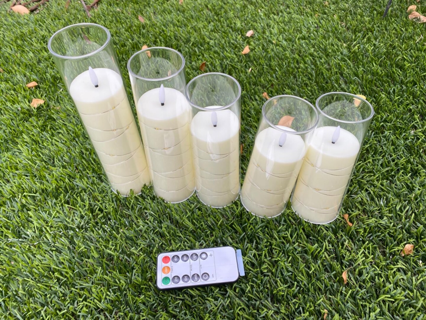 5 Pcs Flameless LED Candles Flickering Flameless Candles Battery Operated Candles with Remote Timer Warm Light Acrylic LED Pillar Candles for Romantic Atmosphere Home Decor