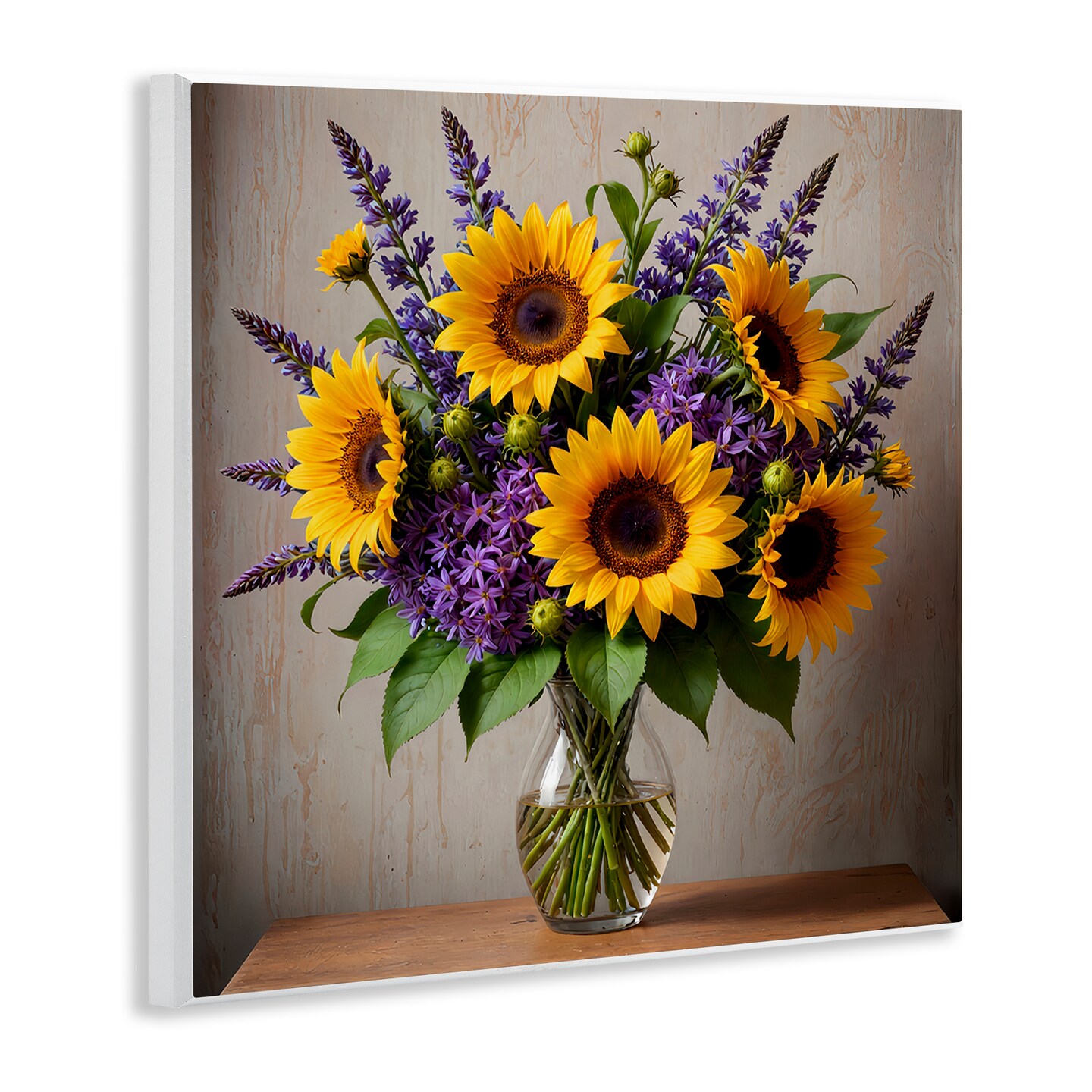 Stupell Industries Sunflower & Lavender Bouquet Wall Plaque Art Design by Yuri Khrushch