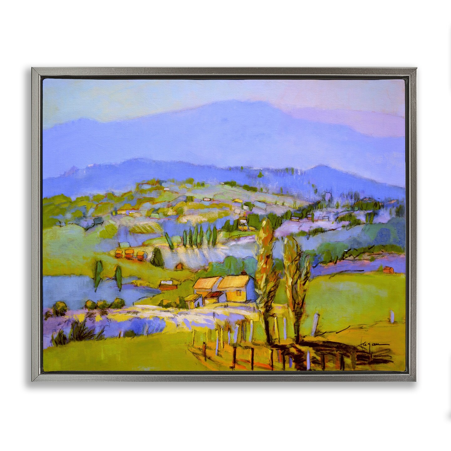 Stupell Industries Classic Countryside Mountains Framed Floater Canvas Wall Art Design by Dorothy Fagan